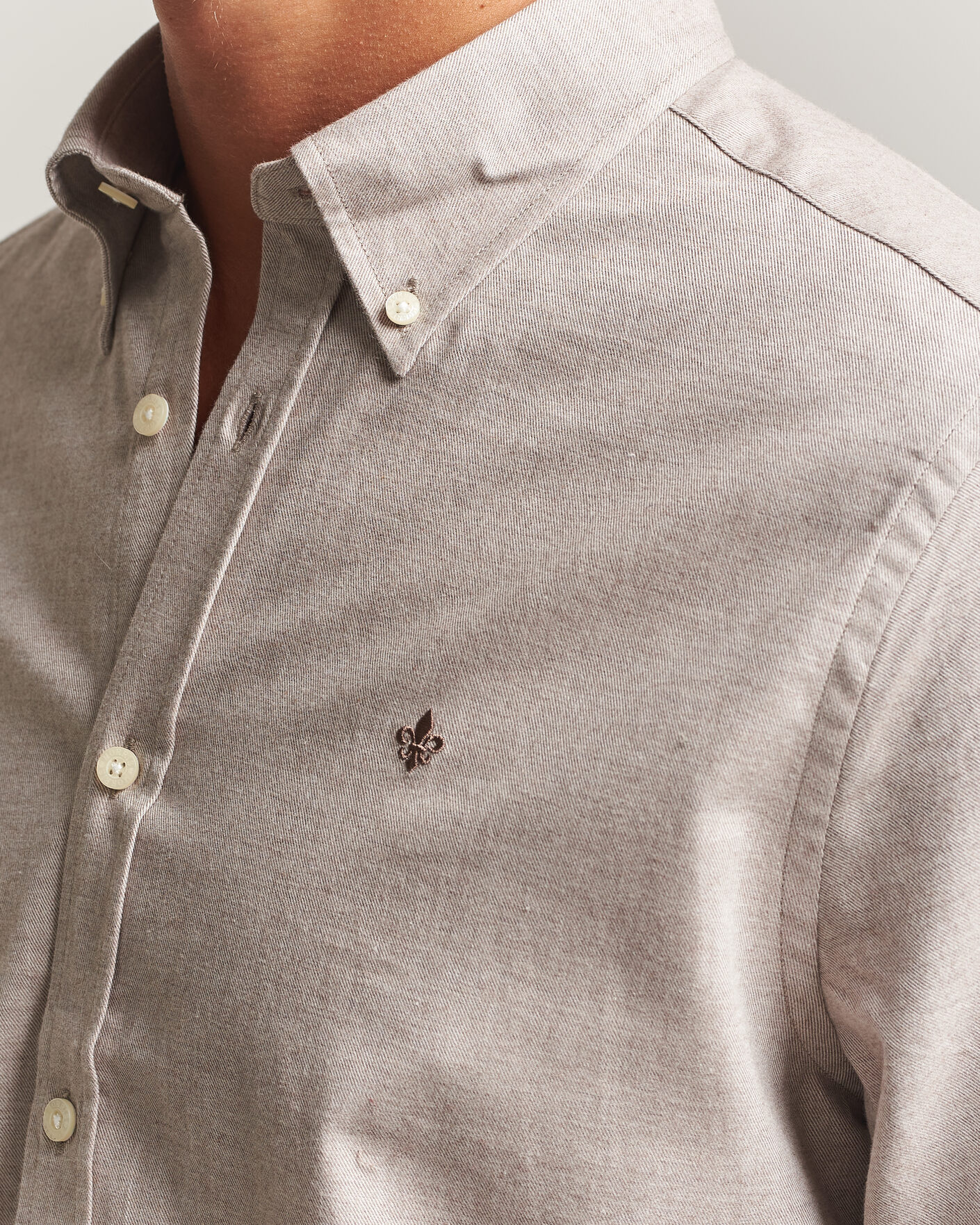 Heren | Overhemden | Morris | Watts Flannel Shirt Khaki