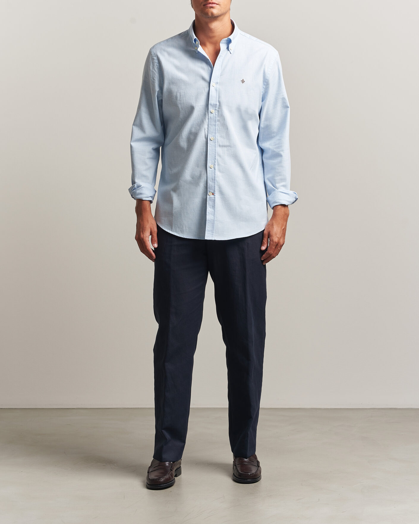 Heren | Overhemden | Morris | Watts Flannel Shirt Light Blue