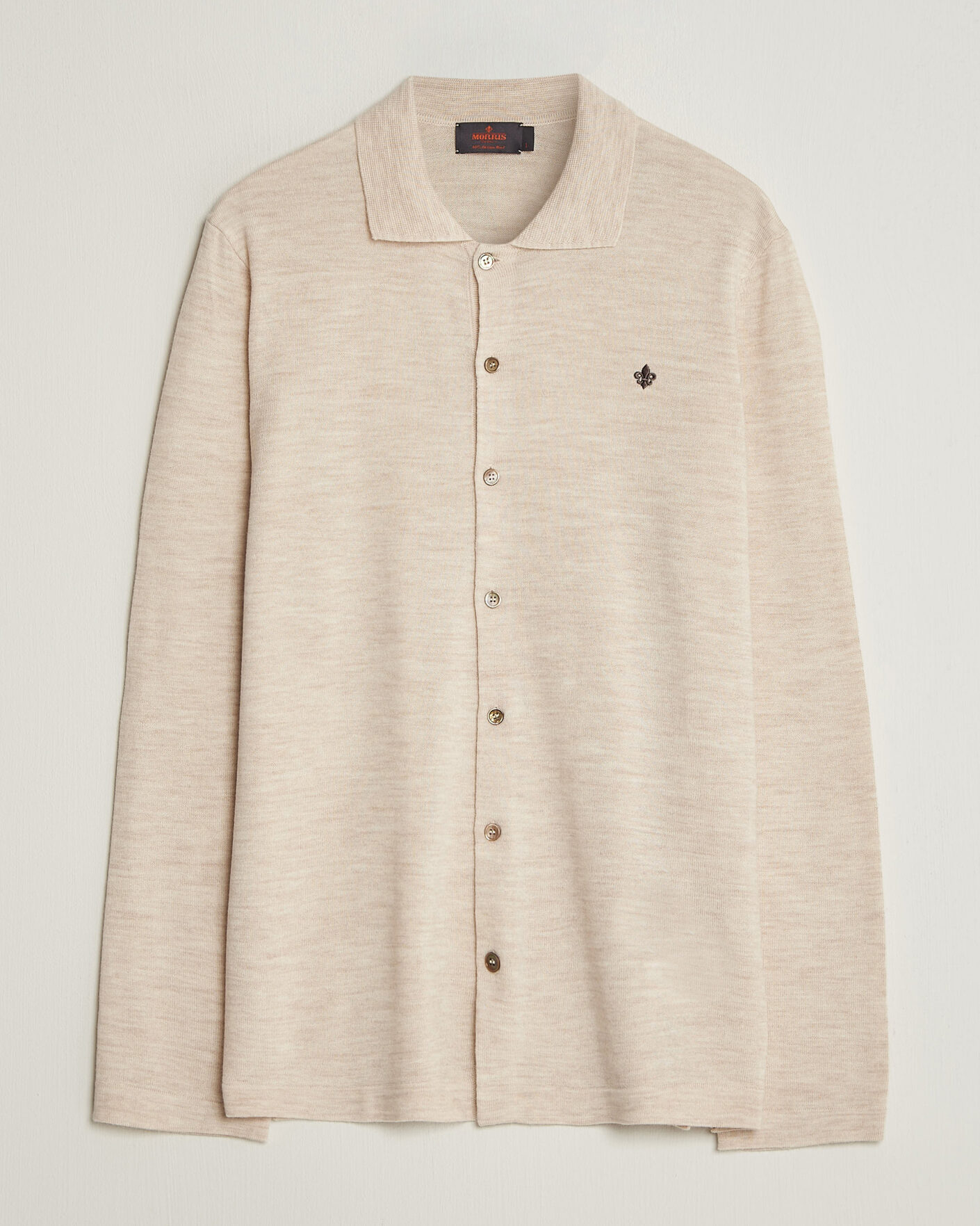 Heren | Overhemden | Morris | Merino Shirt Cardigan Off White