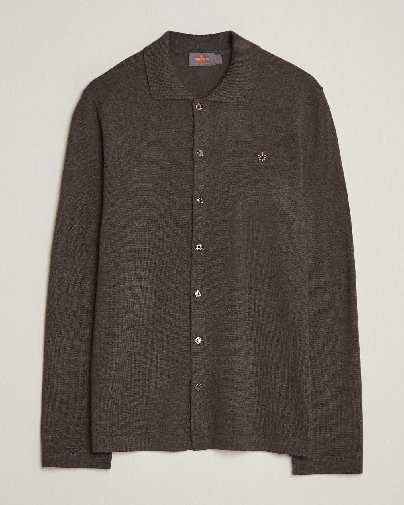 Heren | Overhemden | Morris | Merino Shirt Cardigan Brown