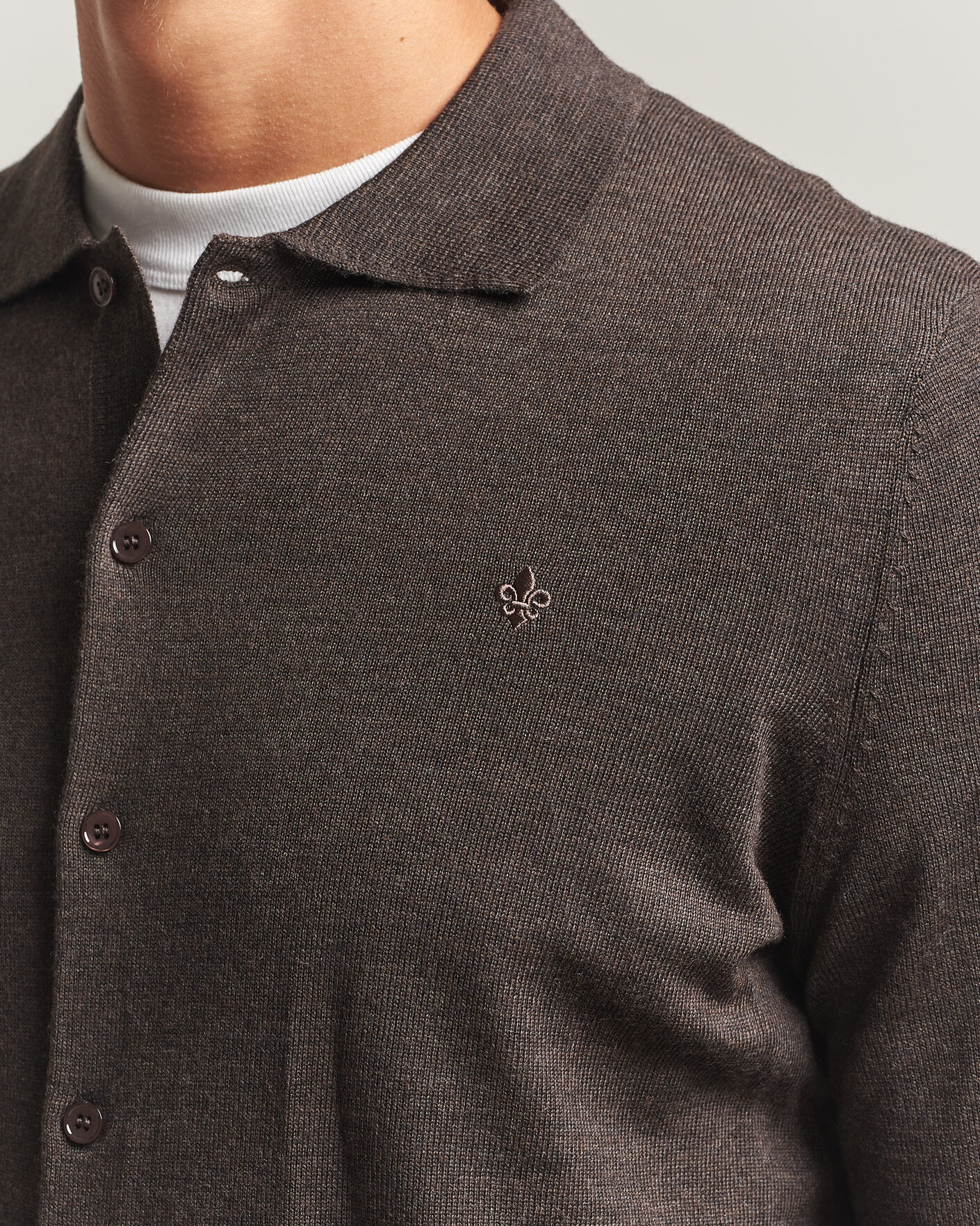 Heren | Overhemden | Morris | Merino Shirt Cardigan Brown