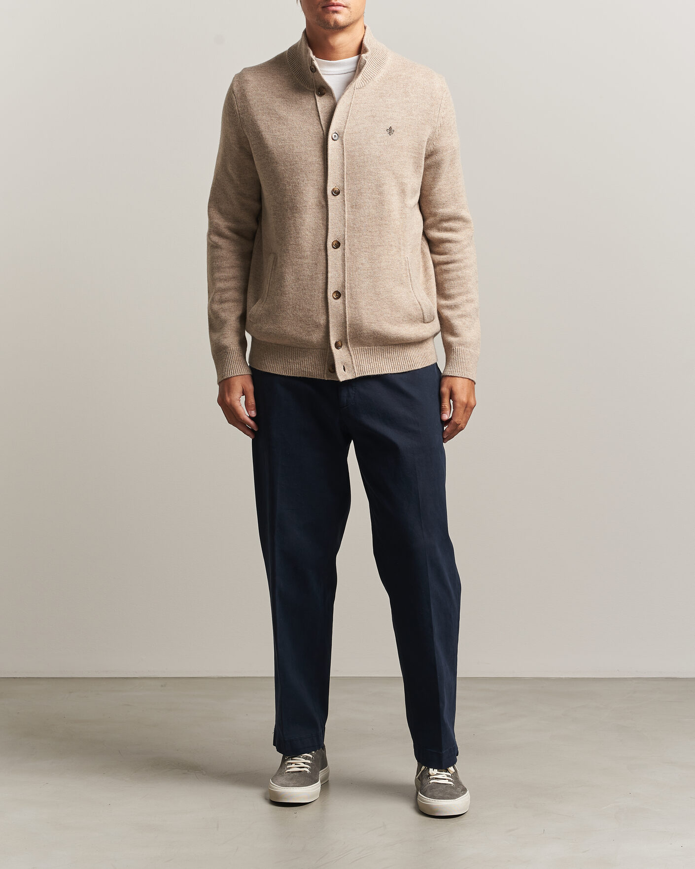 Heren | Truien | Morris | Hertford Button Cardigan Khaki