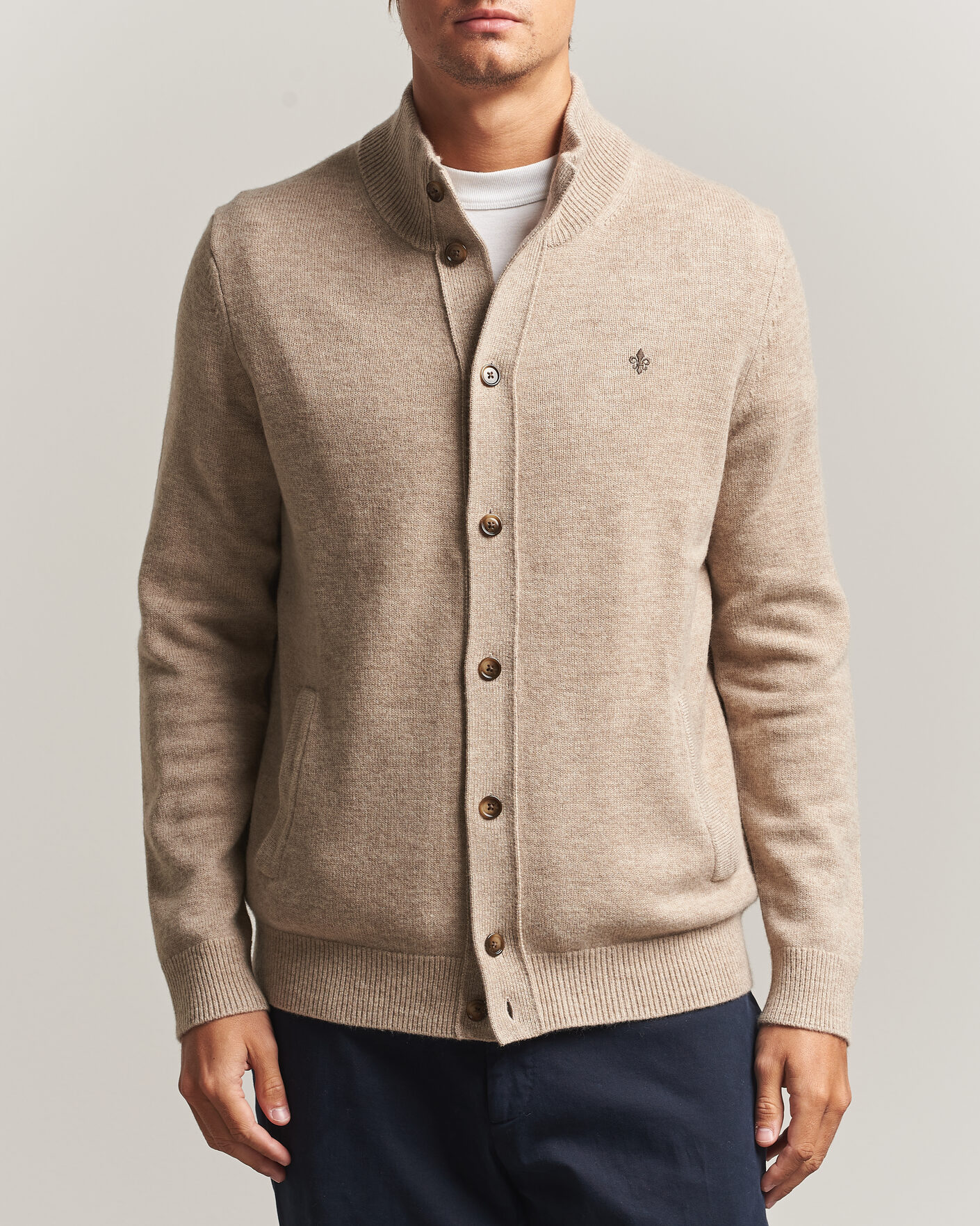Heren | Truien | Morris | Hertford Button Cardigan Khaki