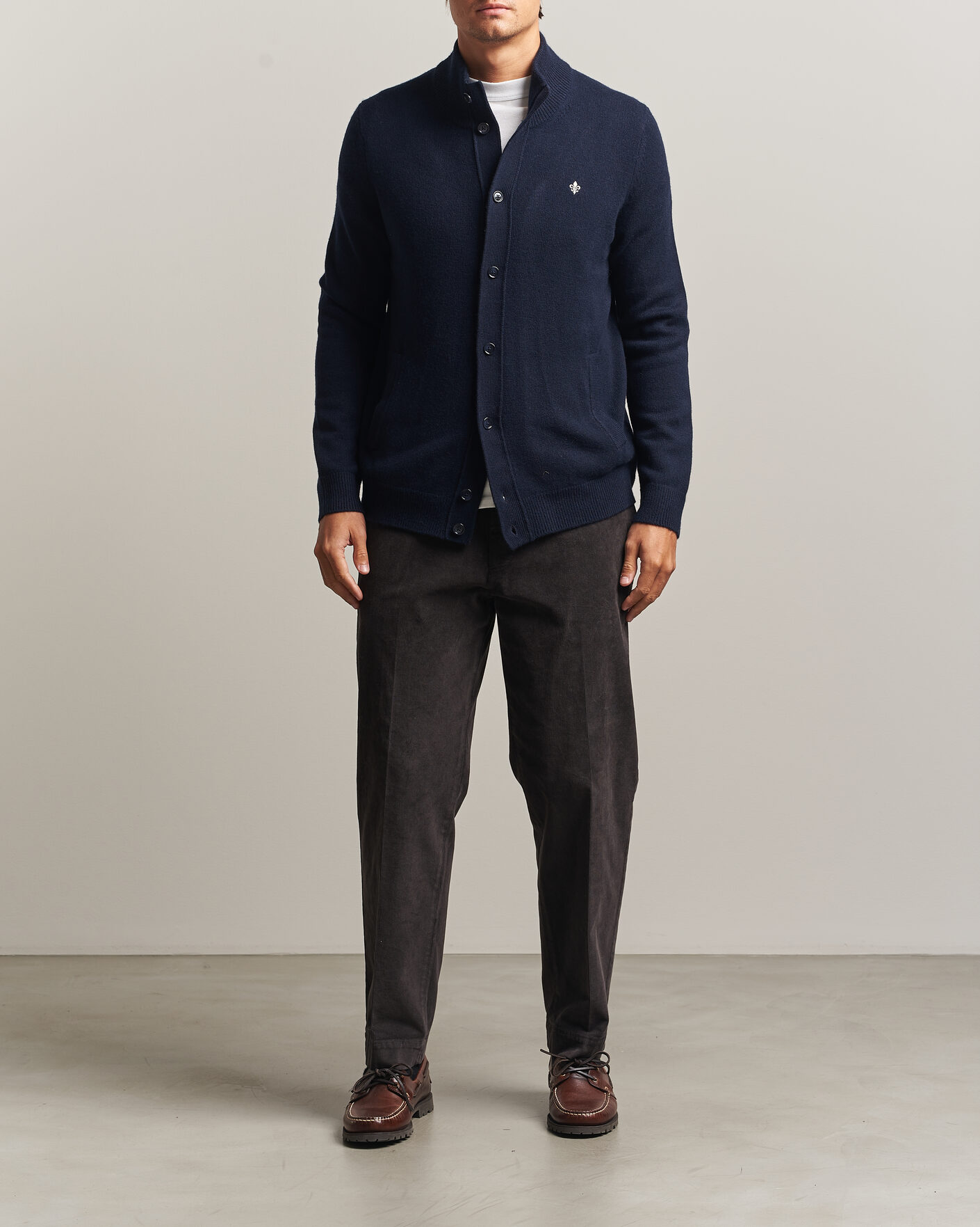 Heren | Truien | Morris | Hertford Button Cardigan Navy