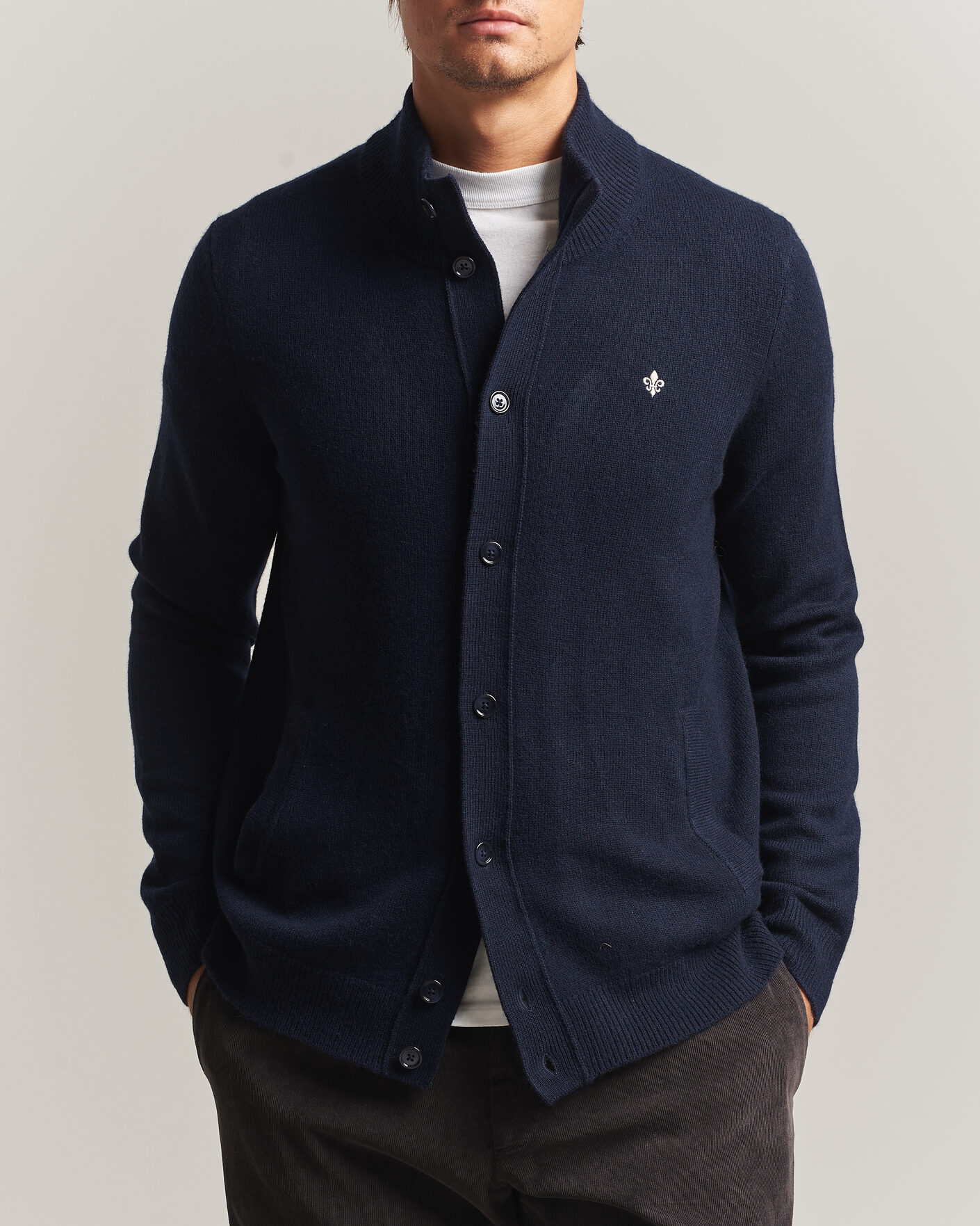 Heren | Truien | Morris | Hertford Button Cardigan Navy