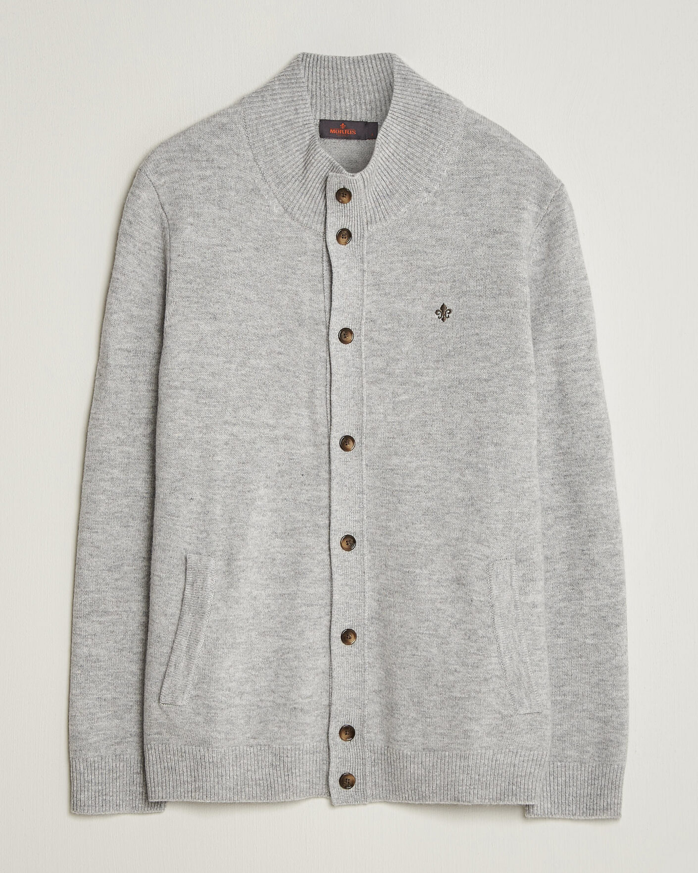 Heren | Truien | Morris | Hertford Button Cardigan Grey