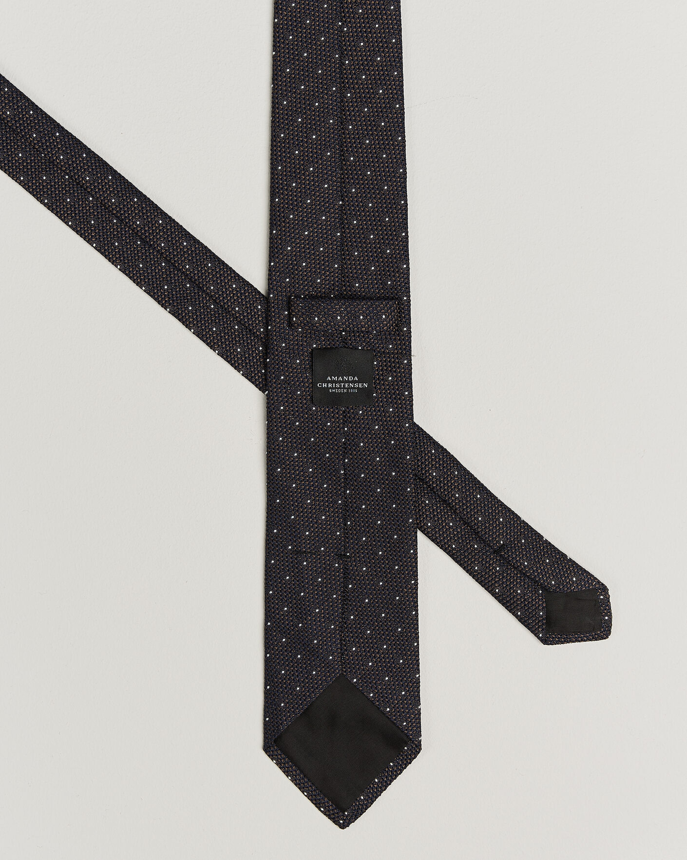 Heren | Stropdassen | Amanda Christensen | Silk Grenadine Dot 8cm Tie Brown