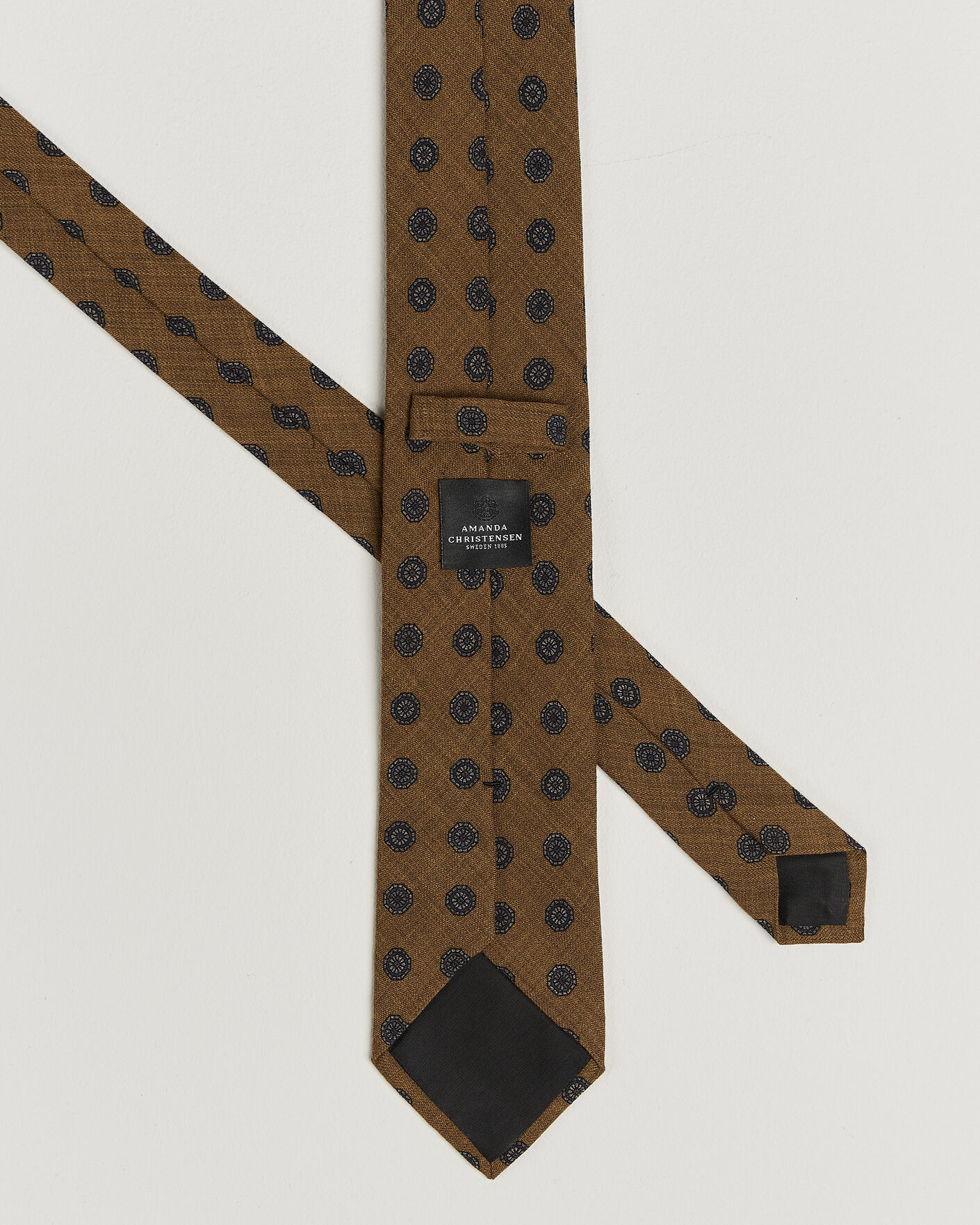 Heren | Stropdassen | Amanda Christensen | Wool Medallion 8cm Tie Yellow