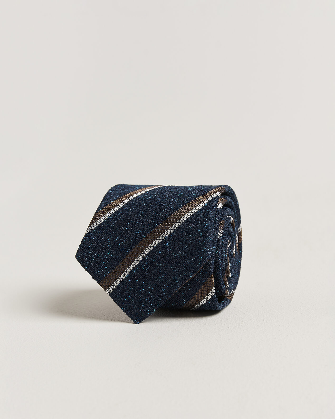 Heren | Stropdassen | Amanda Christensen | Silk Bourette Striped 8cm Tie Navy