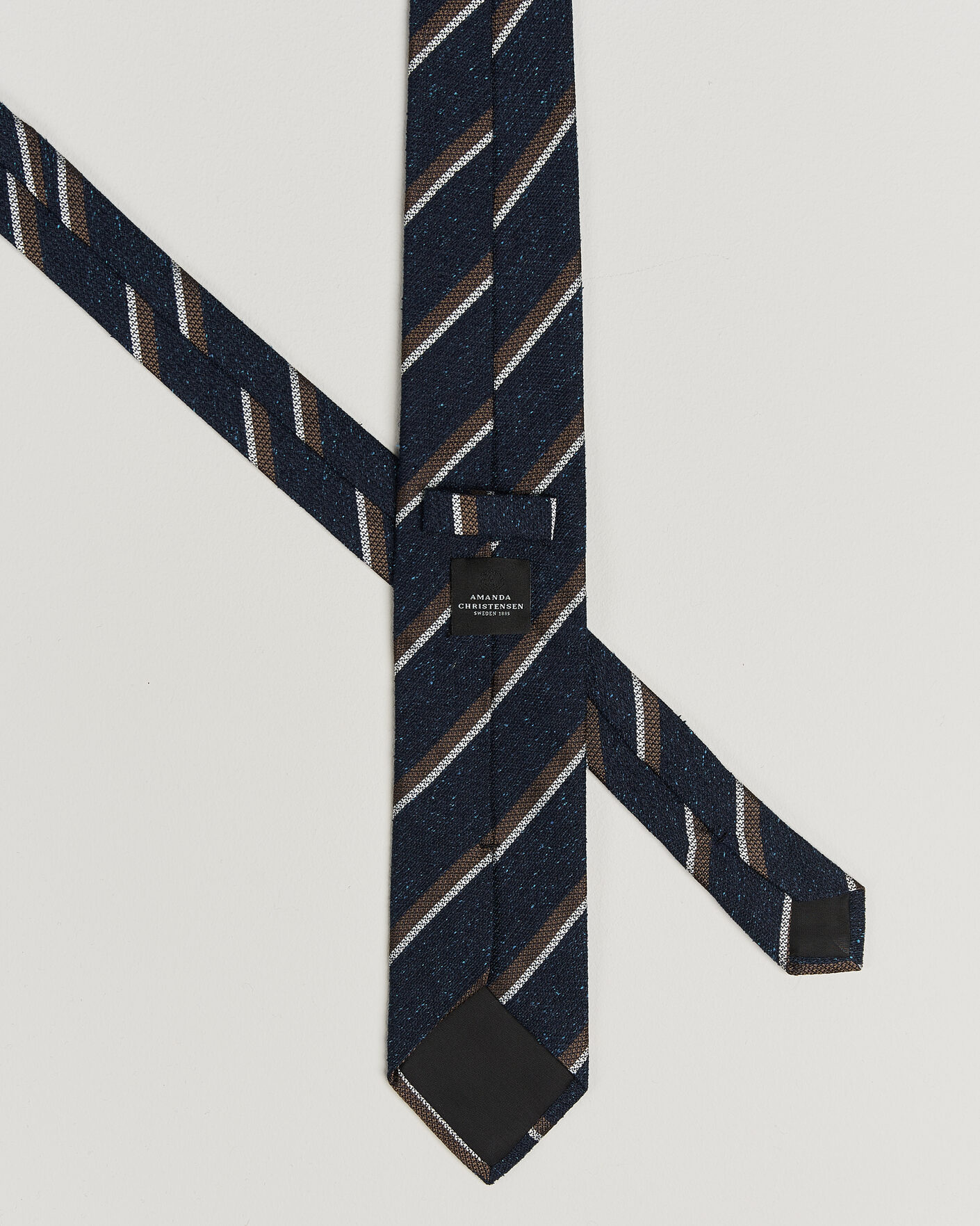 Heren | Stropdassen | Amanda Christensen | Silk Bourette Striped 8cm Tie Navy