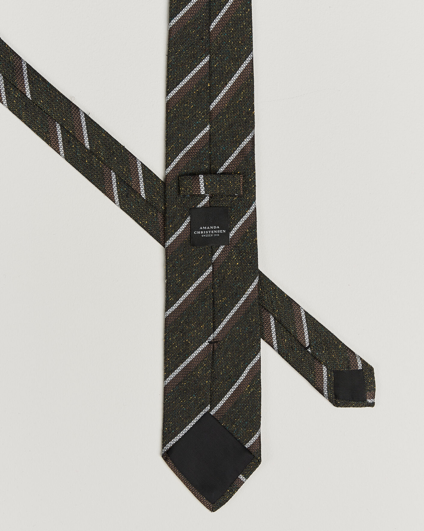 Heren | Stropdassen | Amanda Christensen | Silk Bourette Striped 8cm Tie Green