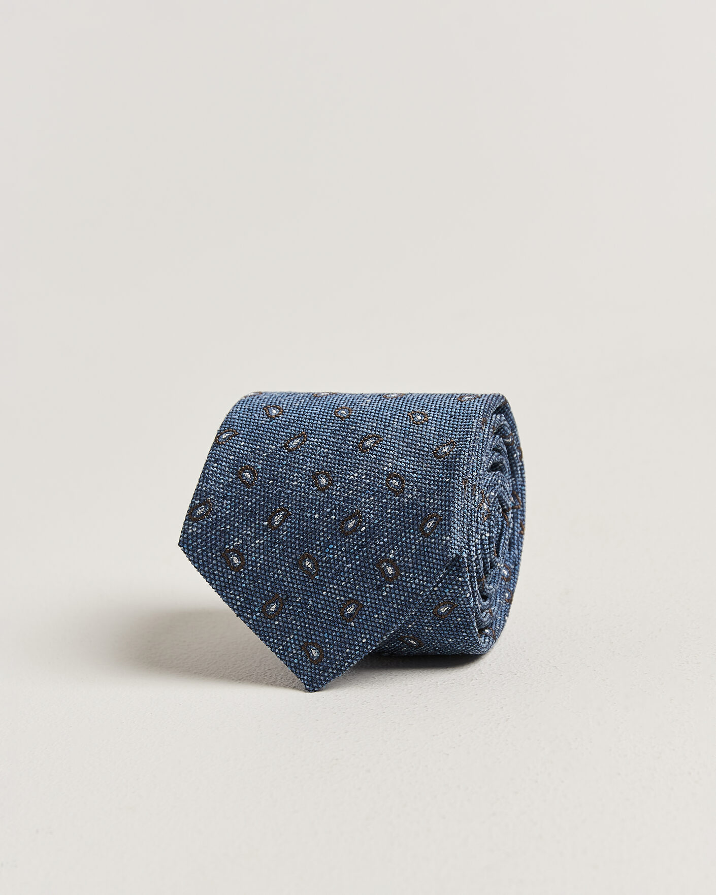 Heren | Stropdassen | Amanda Christensen | Silk Bourette Paisley 8cm Tie Sky Blue