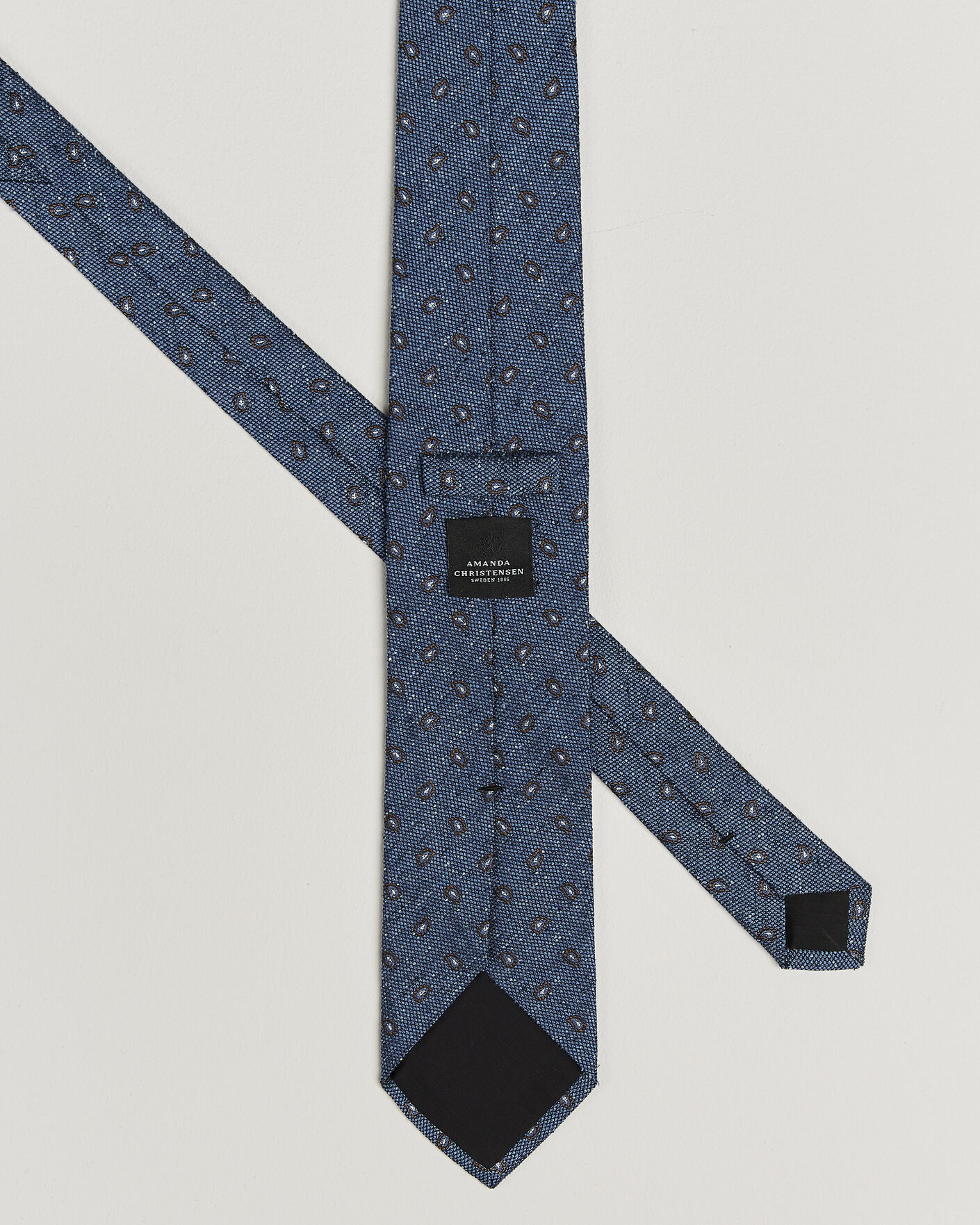 Heren | Stropdassen | Amanda Christensen | Silk Bourette Paisley 8cm Tie Sky Blue