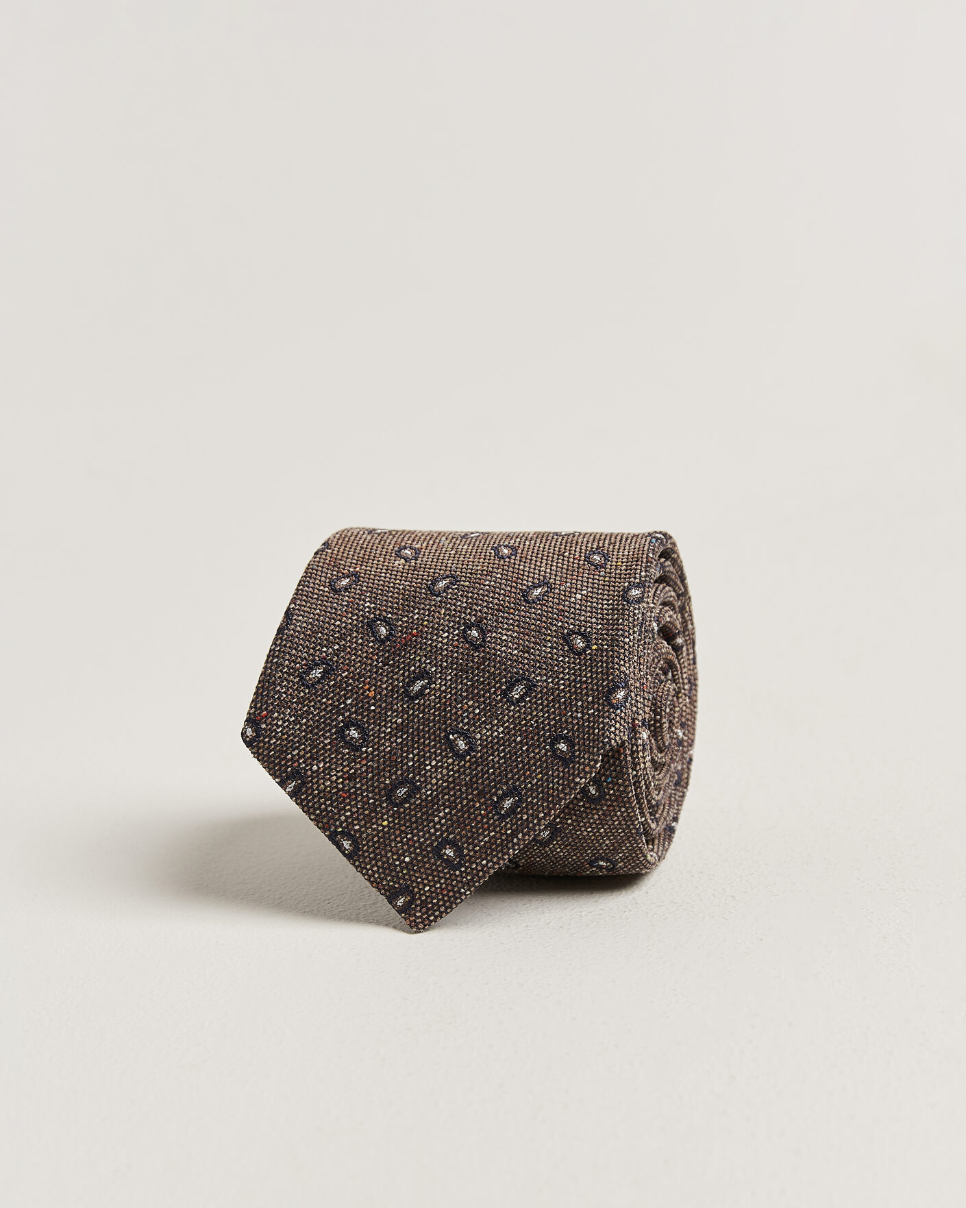 Heren | Stropdassen | Amanda Christensen | Silk Bourette Paisley 8cm Tie Brown