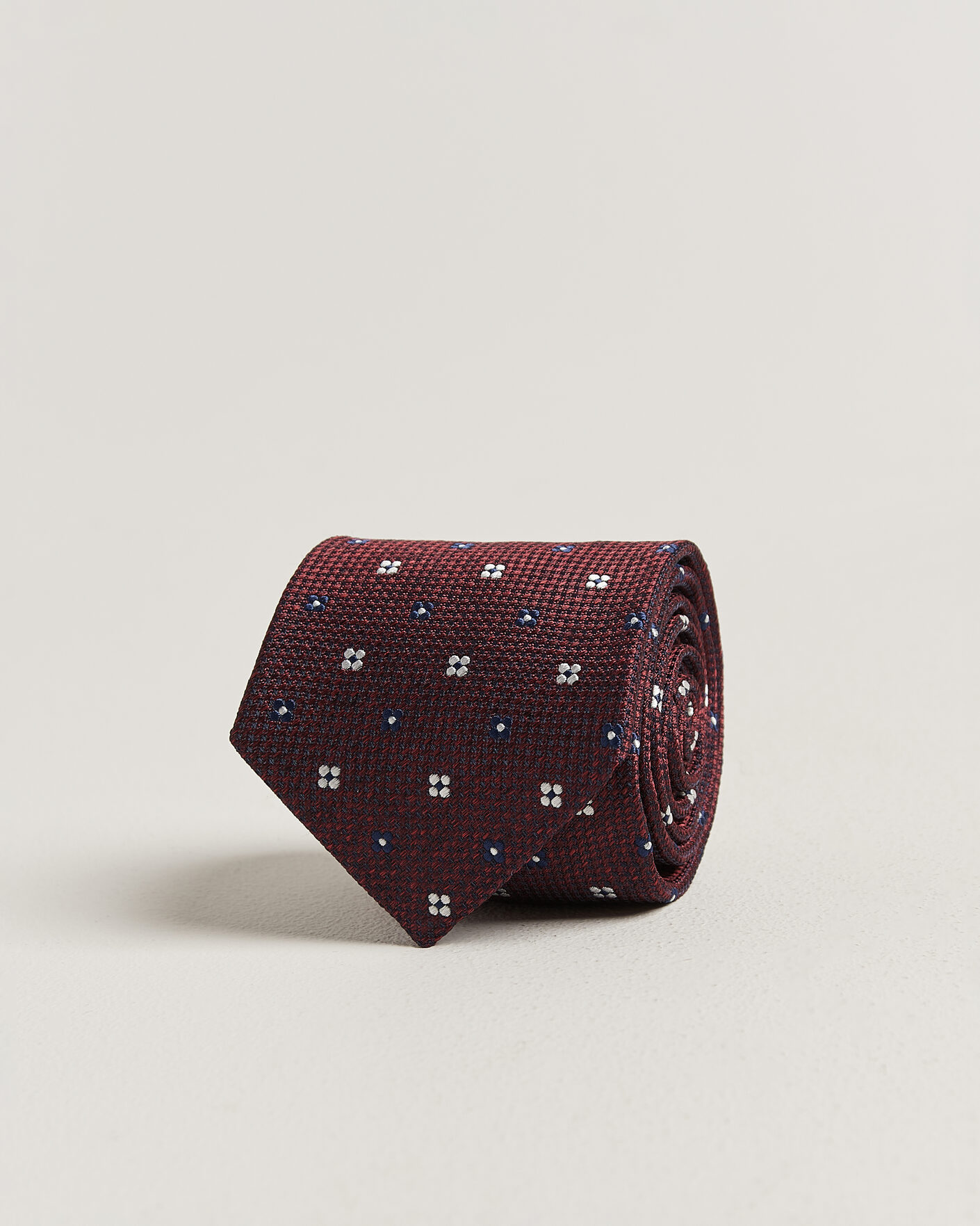 Heren | Stropdassen | Amanda Christensen | Silk Flower 8cm Tie Wine