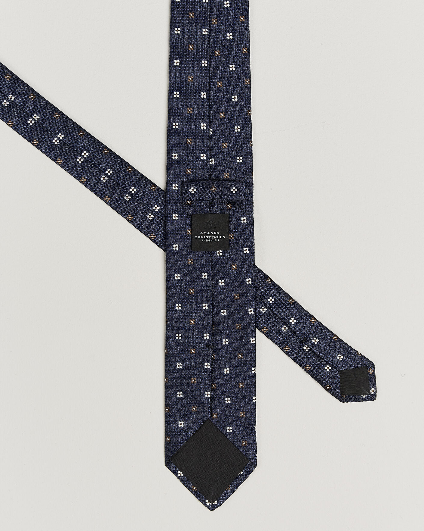 Heren | Stropdassen | Amanda Christensen | Silk Flower 8cm Tie Navy