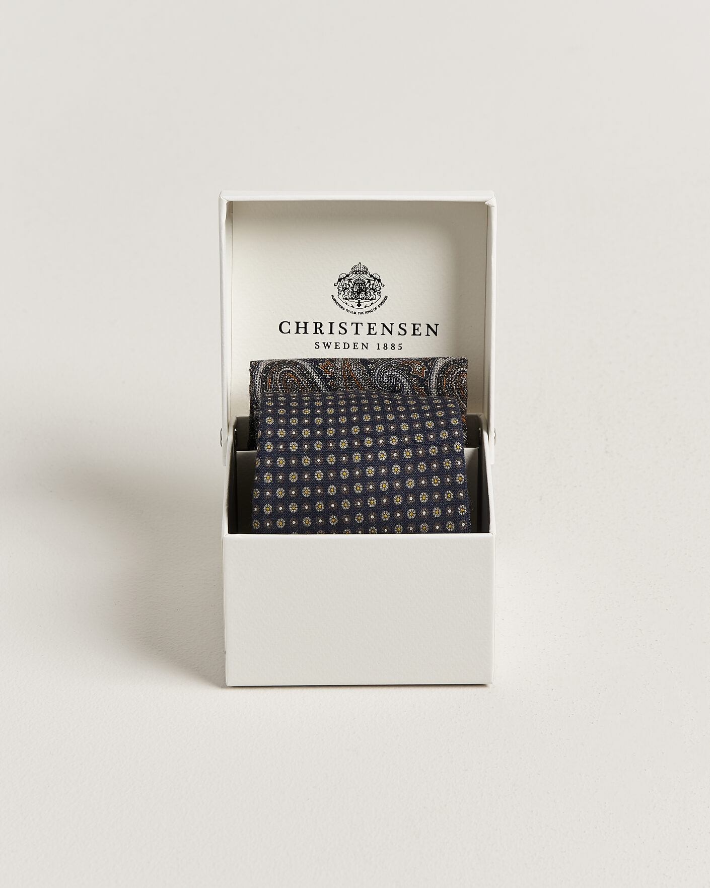 Heren | Stropdassen | Amanda Christensen | Box Set Wool 8 cm Tie And Pocket Square Navy