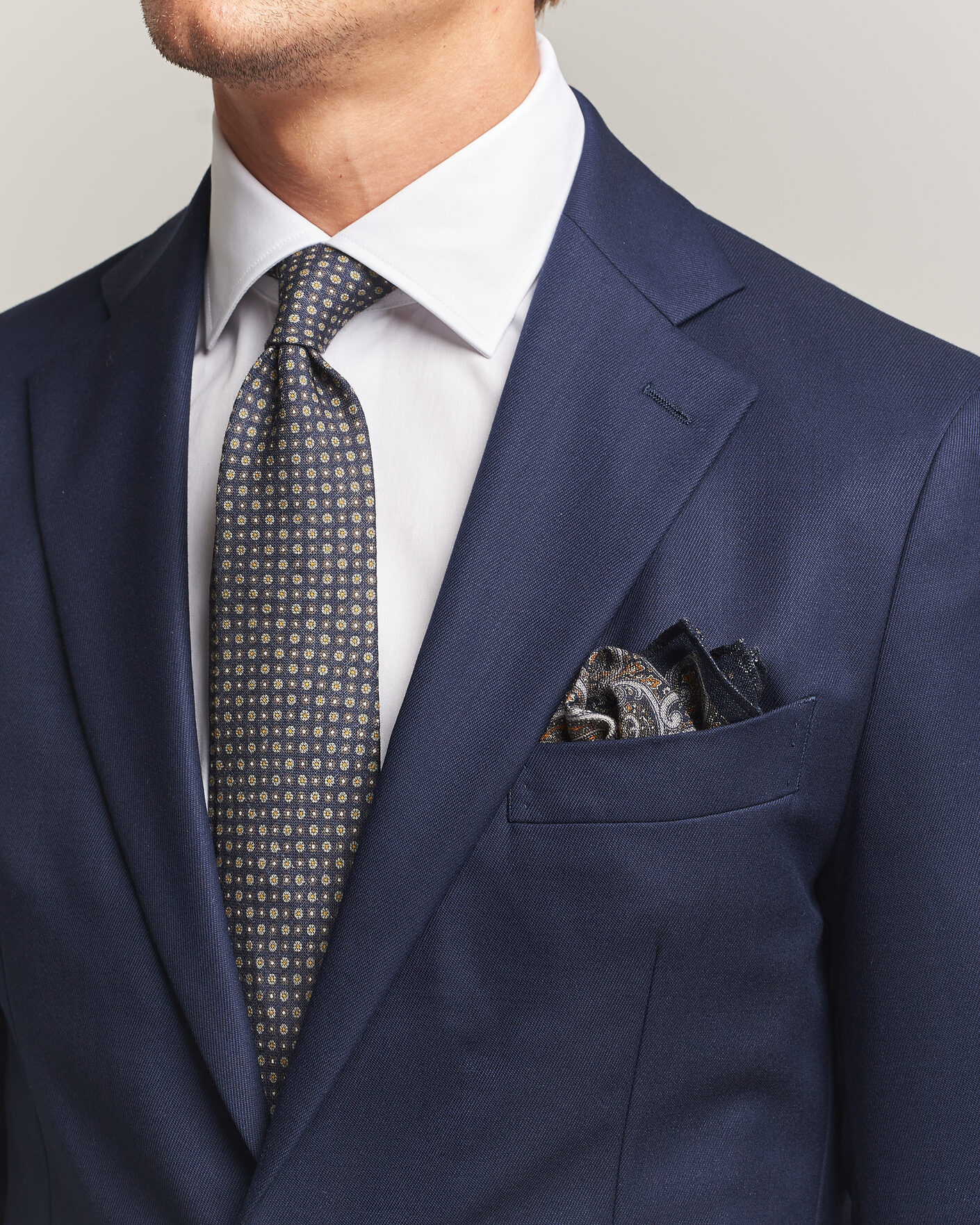 Heren | Stropdassen | Amanda Christensen | Box Set Wool 8 cm Tie And Pocket Square Navy
