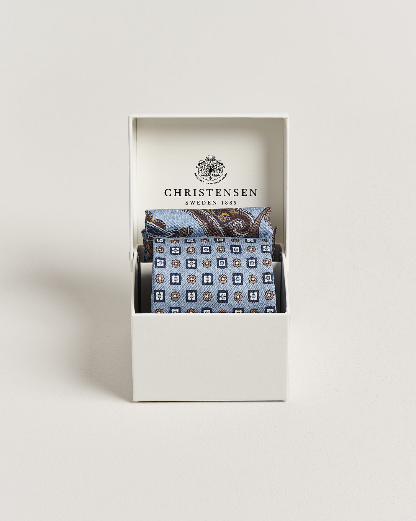 Heren | Stropdassen | Amanda Christensen | Box Set Silk 8 cm Tie And Pocket Square Sky Blue