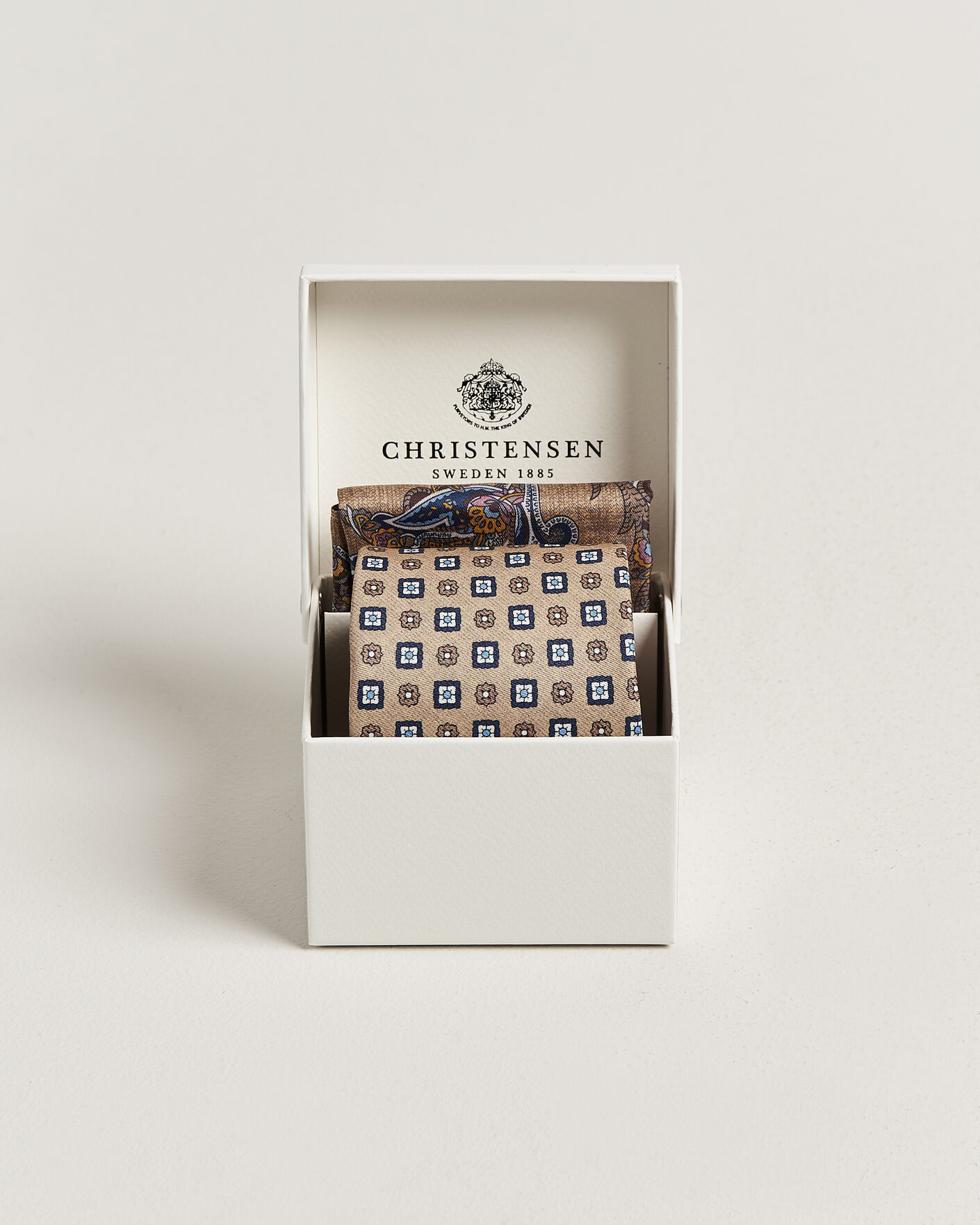 Heren | Stropdassen | Amanda Christensen | Box Set Silk 8 cm Tie And Pocket Square Beige