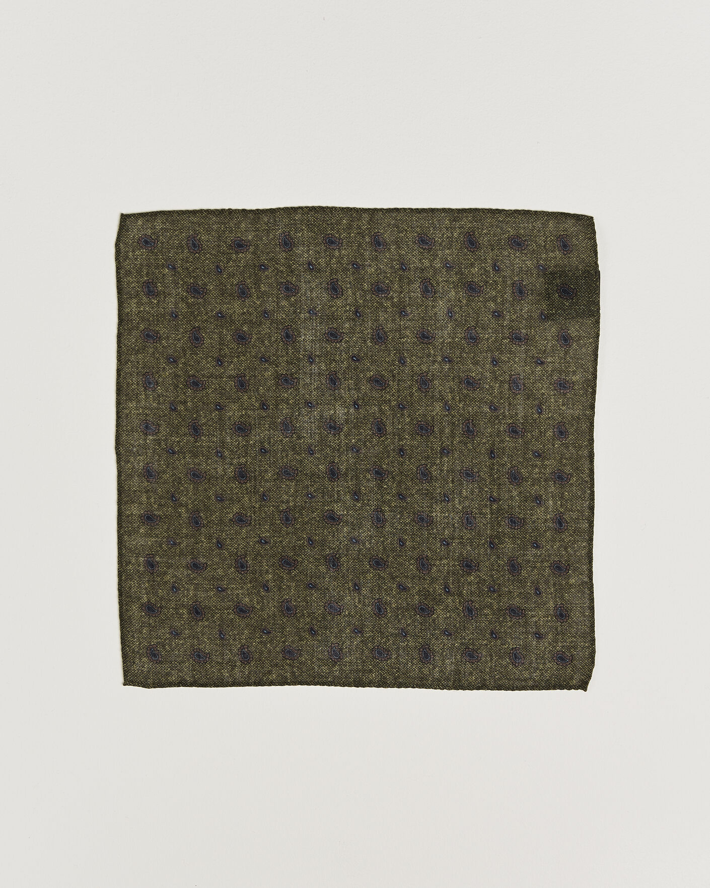 Heren | Pochets | Amanda Christensen | Wool Paisley Pocket Square Green