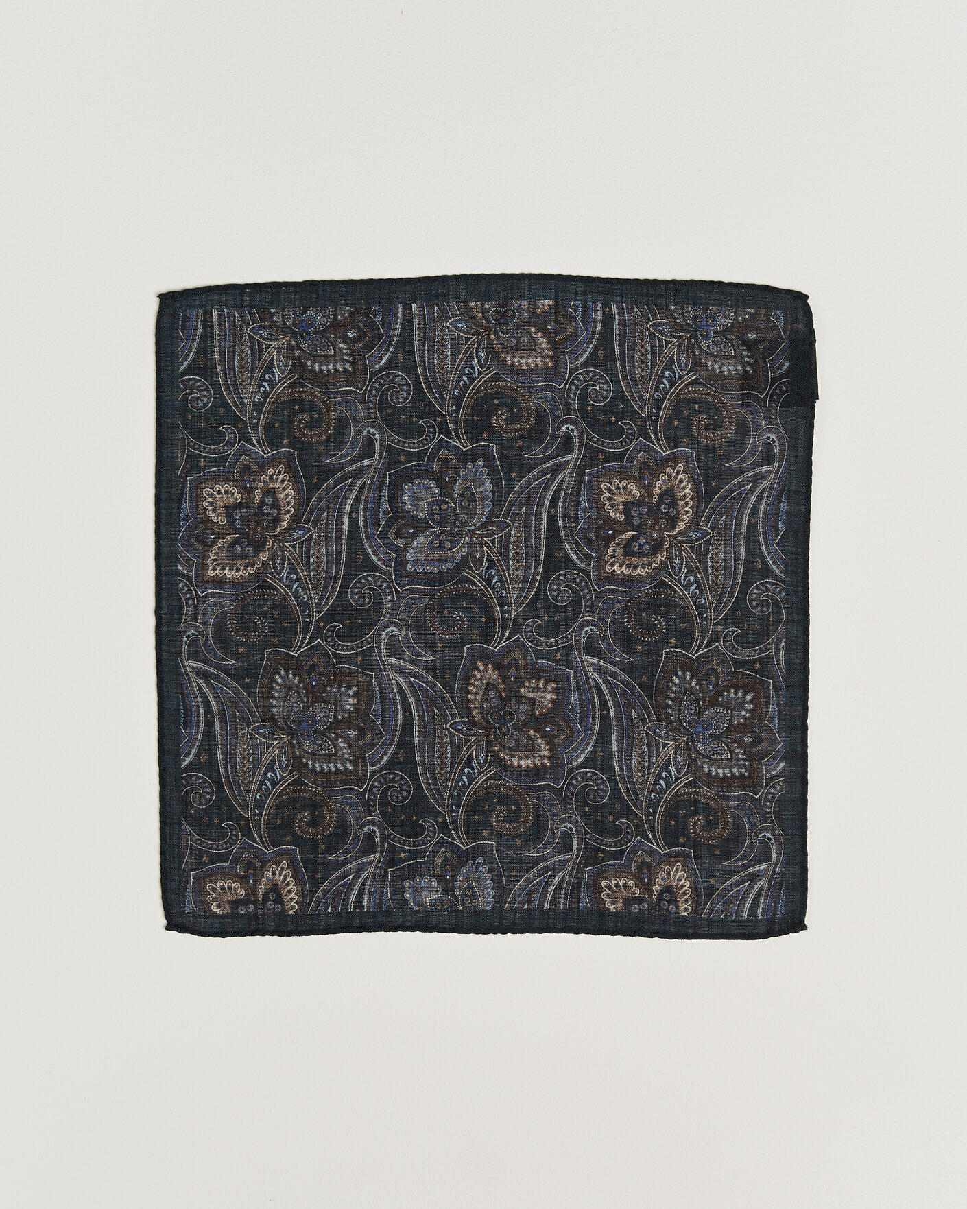 Heren | Pochets | Amanda Christensen | Wool Large Paisley Pocket Square Navy