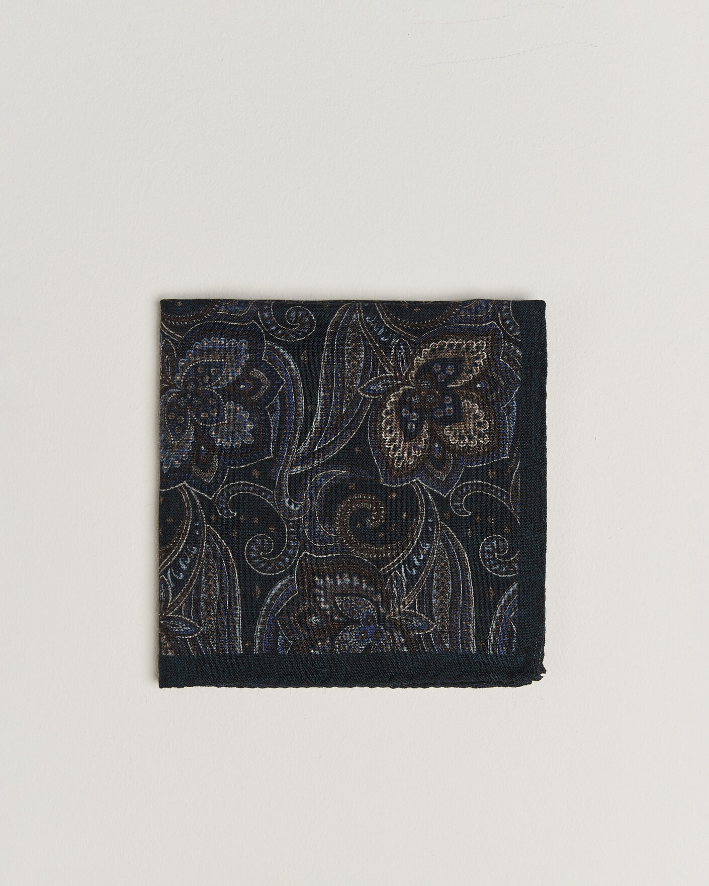 Heren | Pochets | Amanda Christensen | Wool Large Paisley Pocket Square Navy