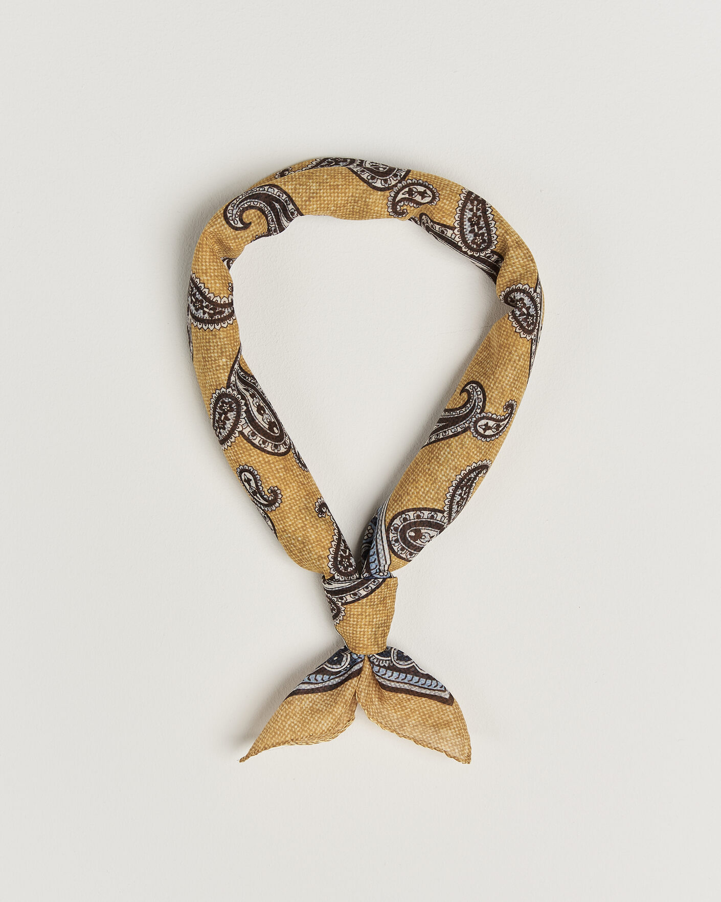 Heren | Sjaals | Amanda Christensen | Cotton Voile Printed Paisley Bandana Yellow