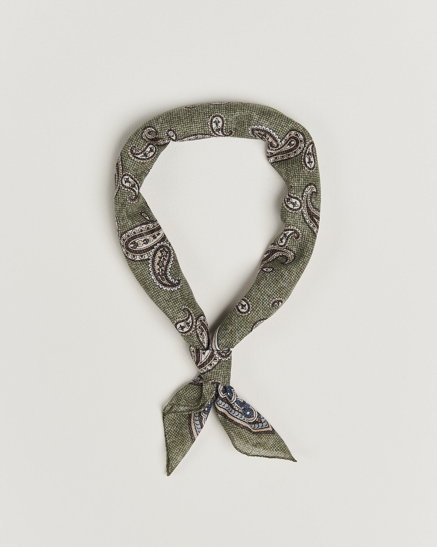 Heren | Sjaals | Amanda Christensen | Cotton Voile Printed Paisley Bandana Green