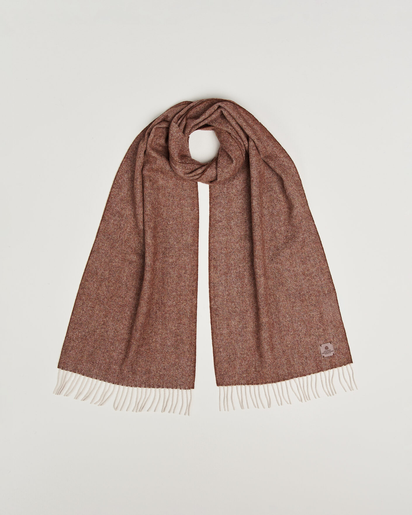 Heren | Sjaals | Amanda Christensen | Wool Herringbone Scarf Rust