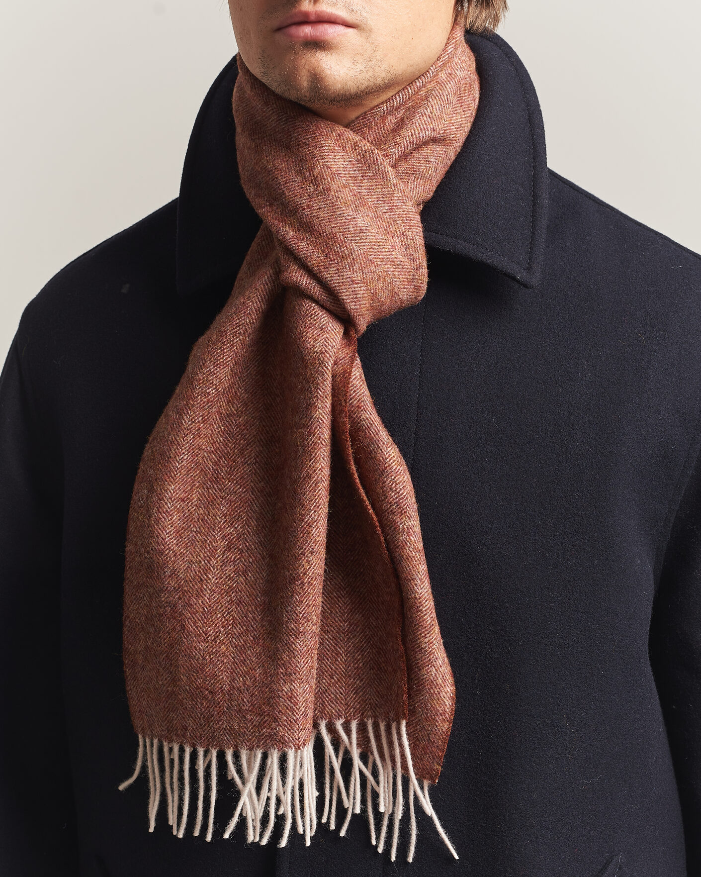 Heren | Sjaals | Amanda Christensen | Wool Herringbone Scarf Rust