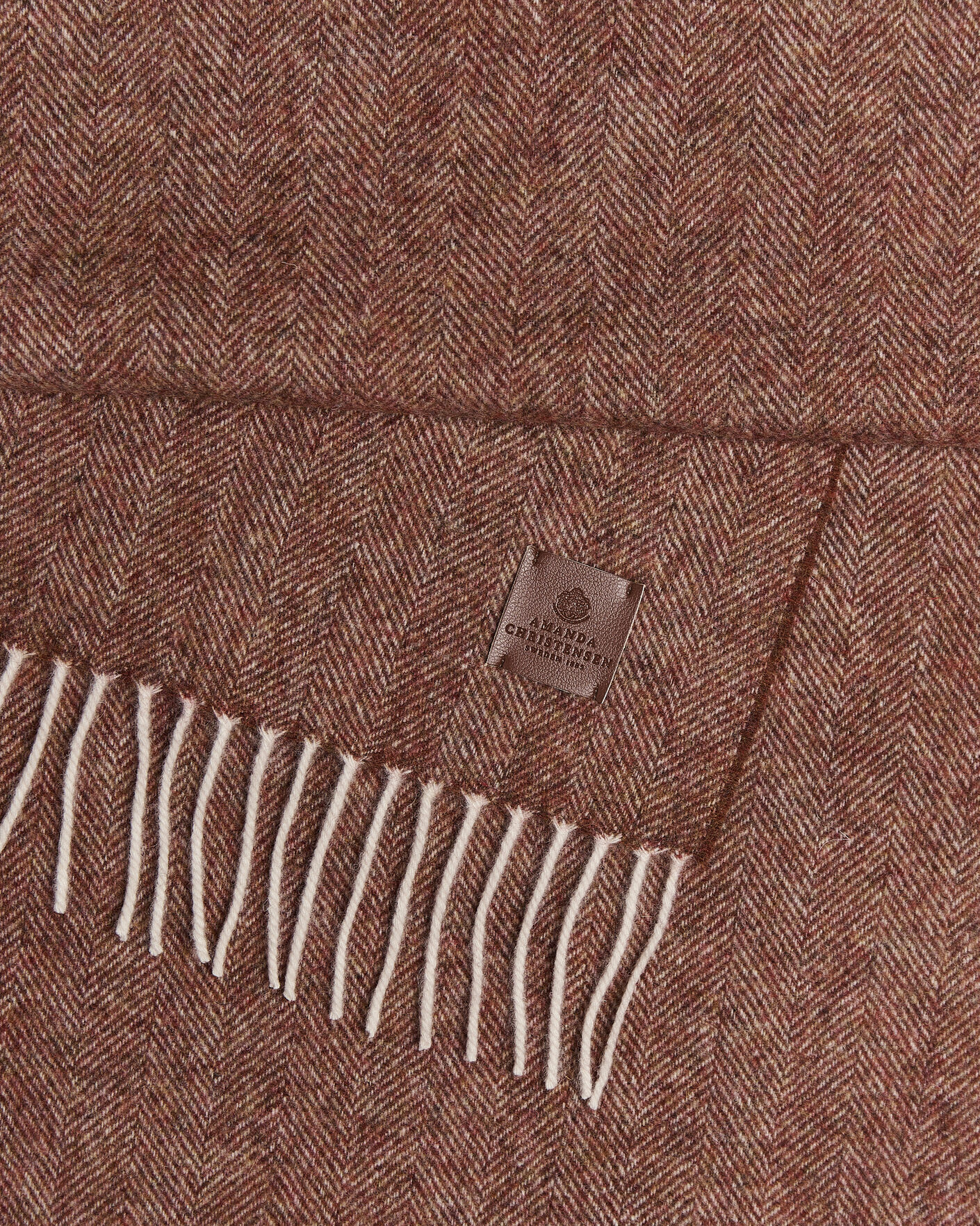 Heren | Sjaals | Amanda Christensen | Wool Herringbone Scarf Rust