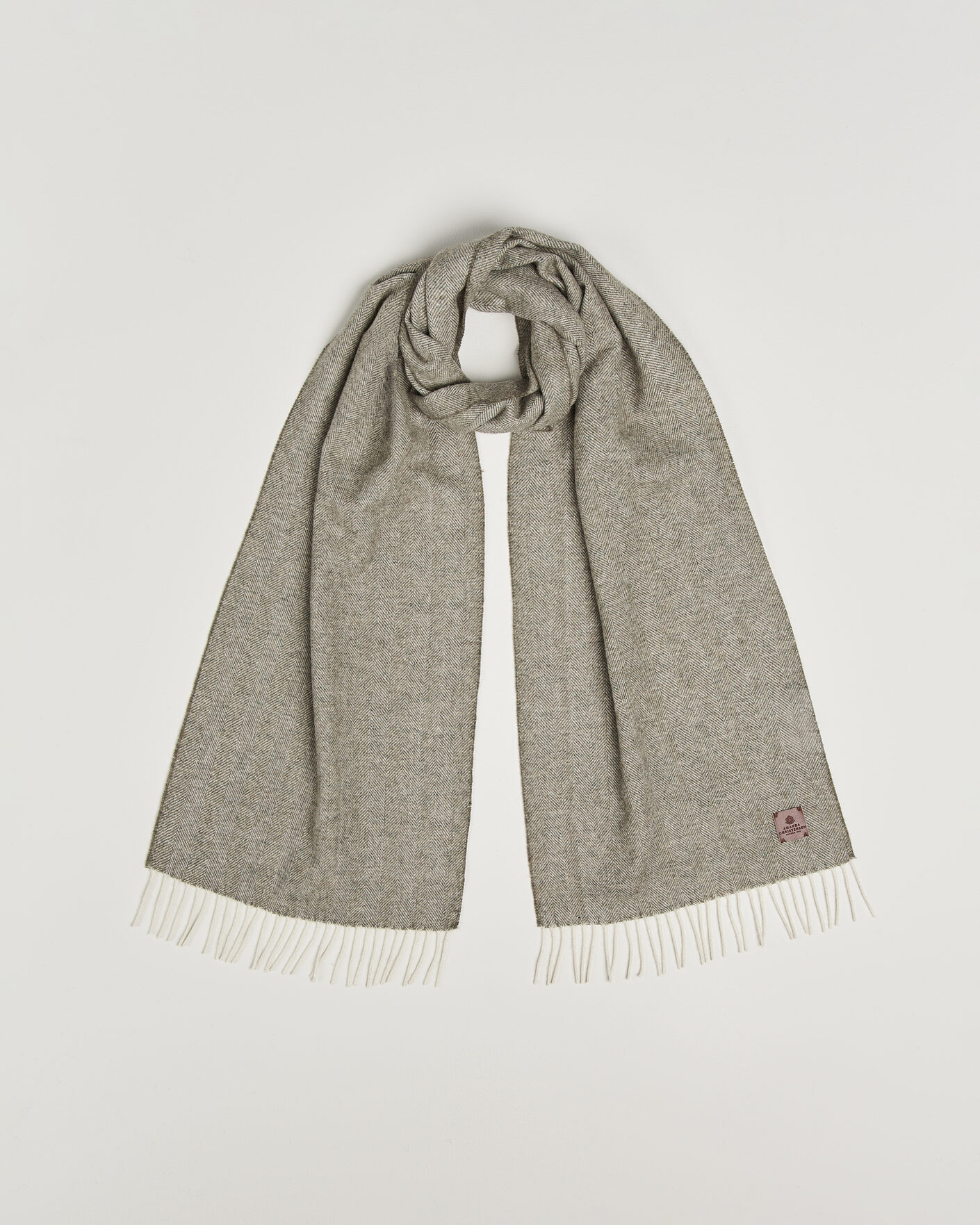 Heren | Sjaals | Amanda Christensen | Wool Herringbone Scarf Green