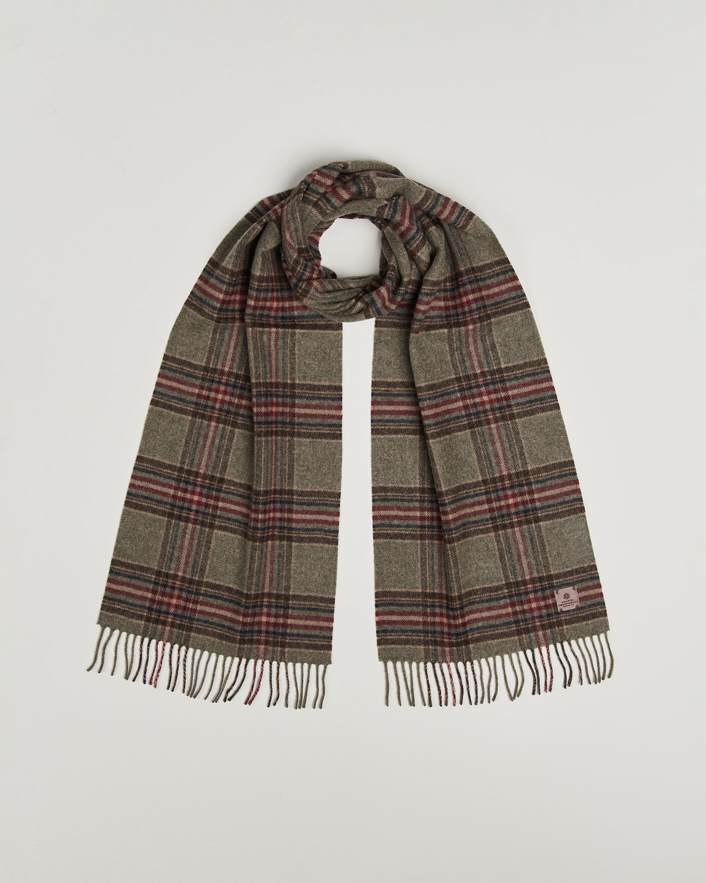 Heren | Sjaals | Amanda Christensen | Wool Check Scarf Green