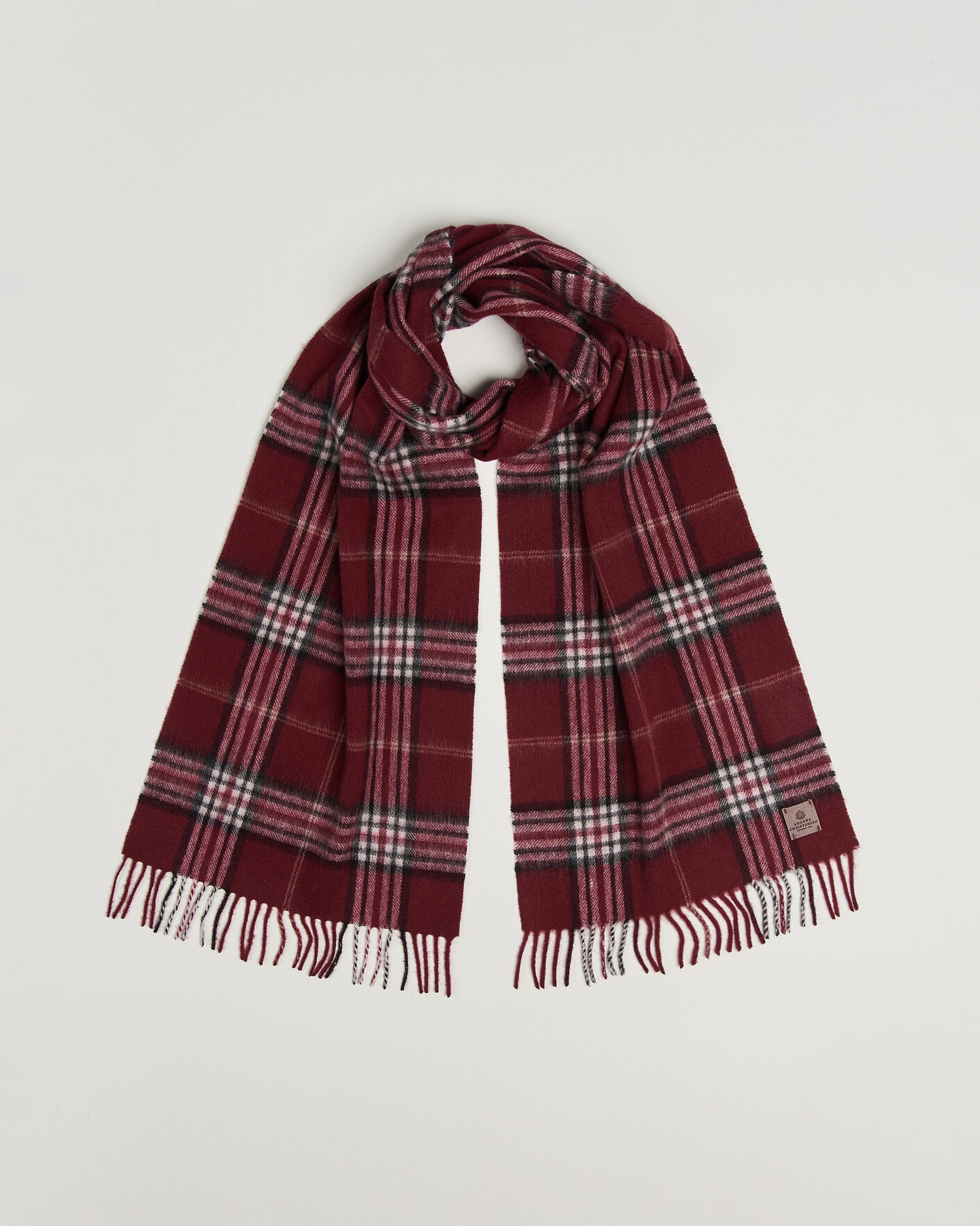 Heren | Sjaals | Amanda Christensen | Wool Check Scarf Bordeaux