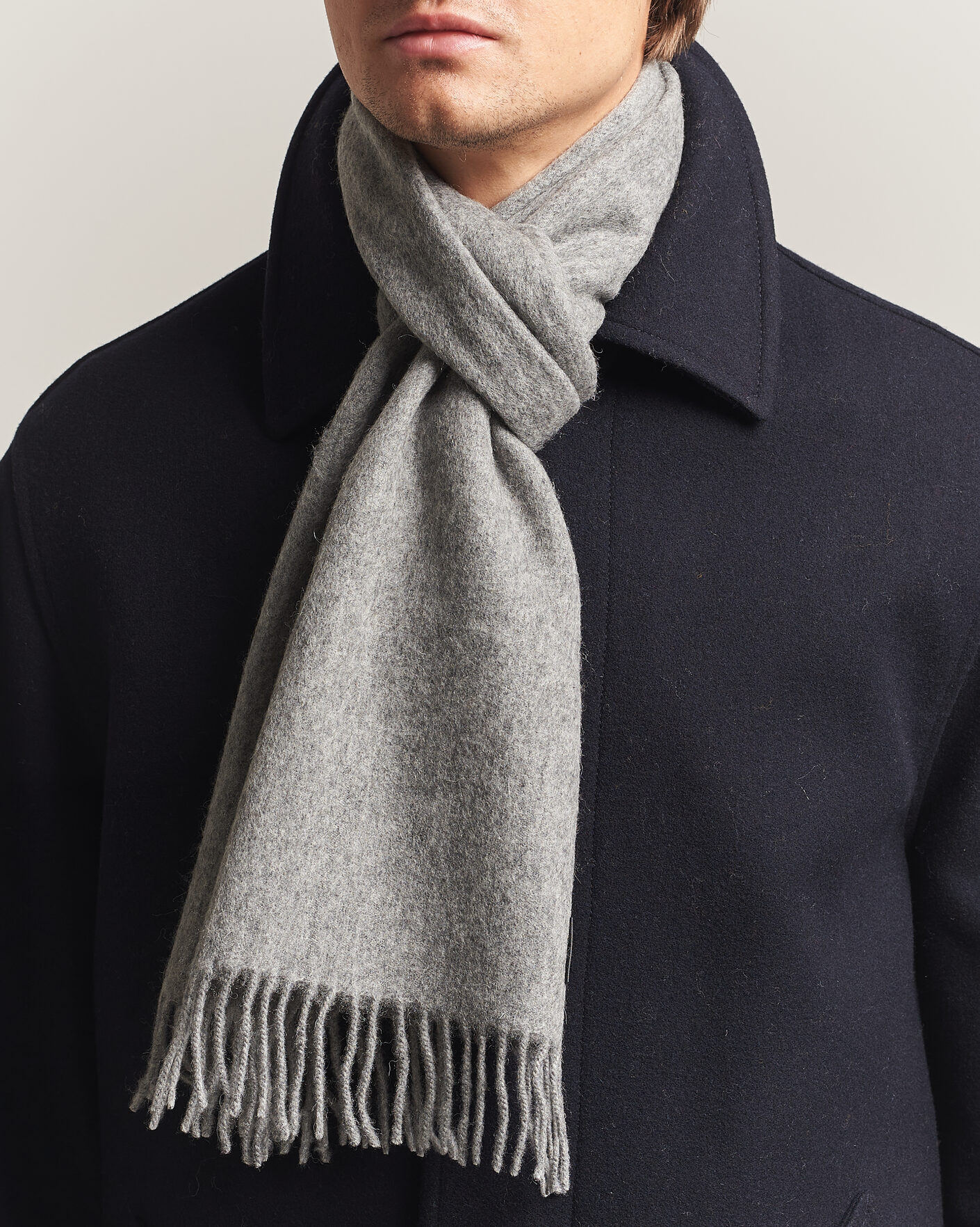Heren | Sjaals | Amanda Christensen | Wool Scarf Light Grey Melange