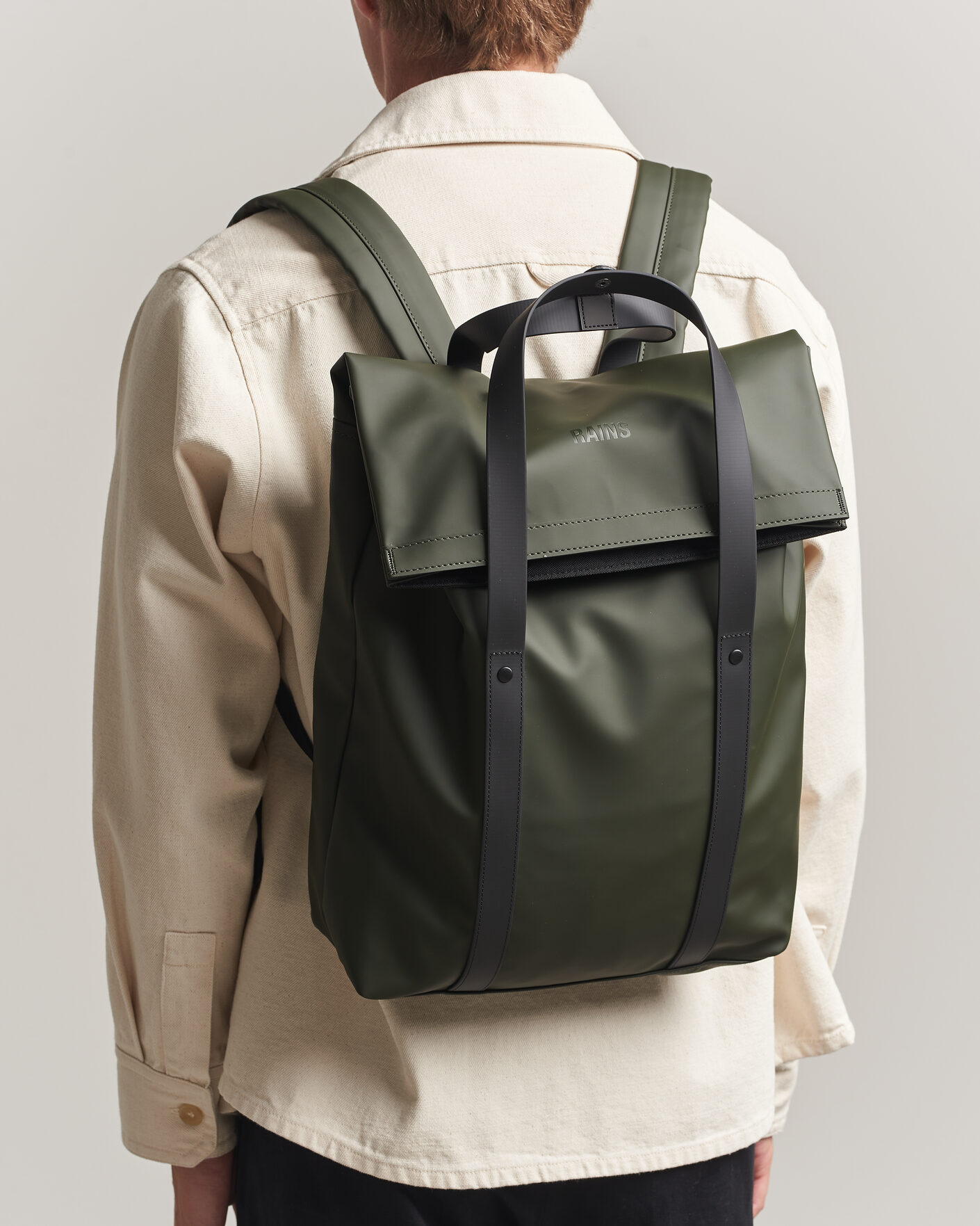 Heren | Tassen | RAINS | 2 Way Tote Backpack Black Green
