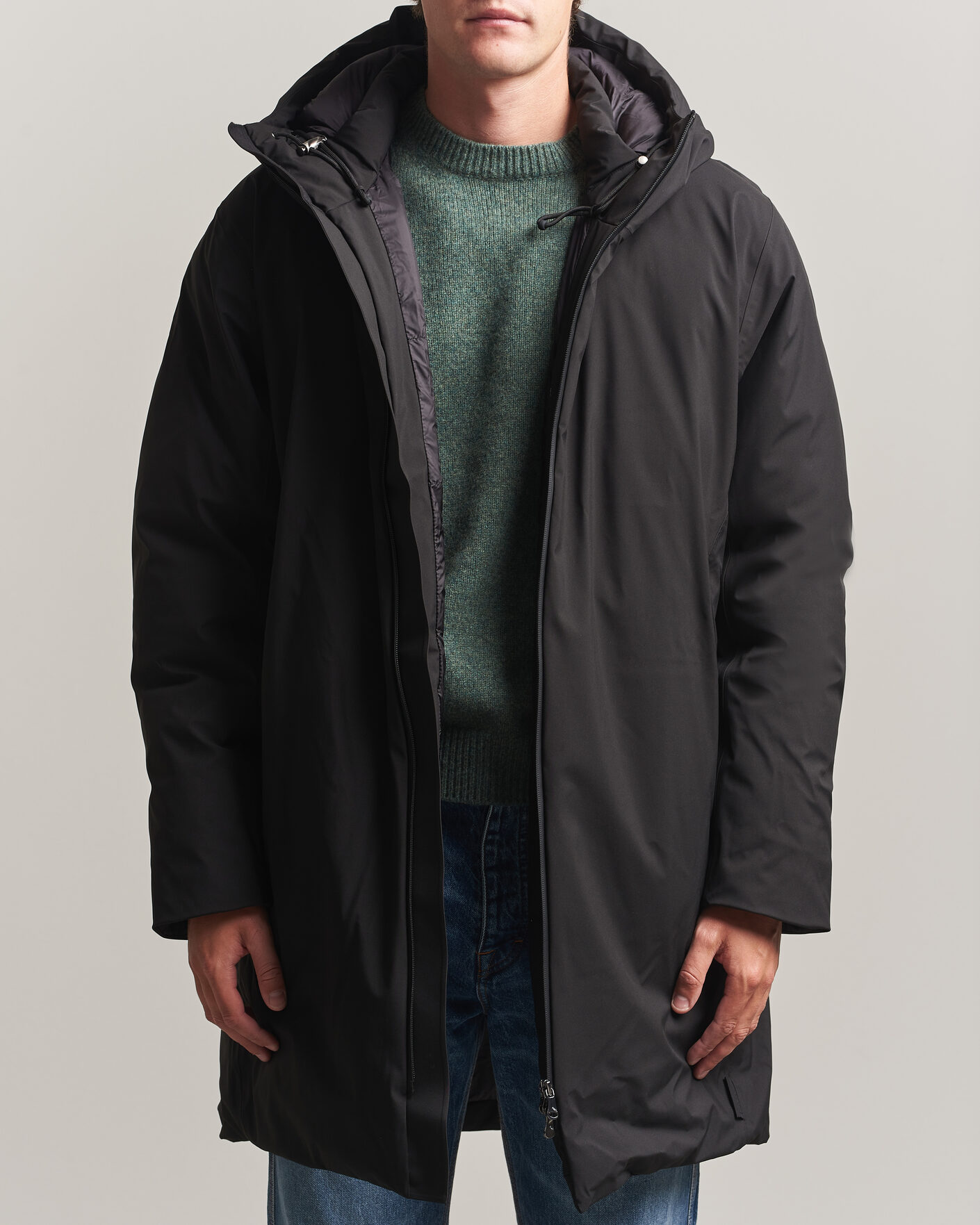 Heren | Jassen | RAINS | Sarna Long Puffer Jacket Black