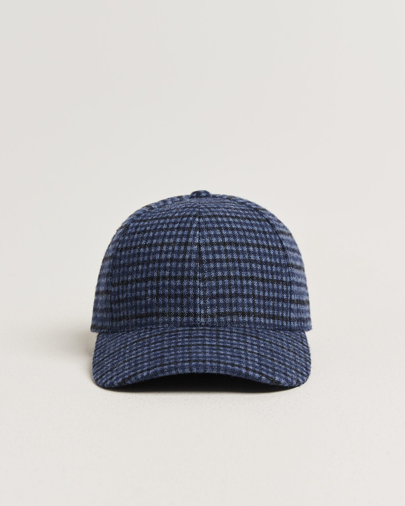 Heren | Hoeden en petten | Varsity Headwear | Mohair Wool Checked Baseball Cap Navy