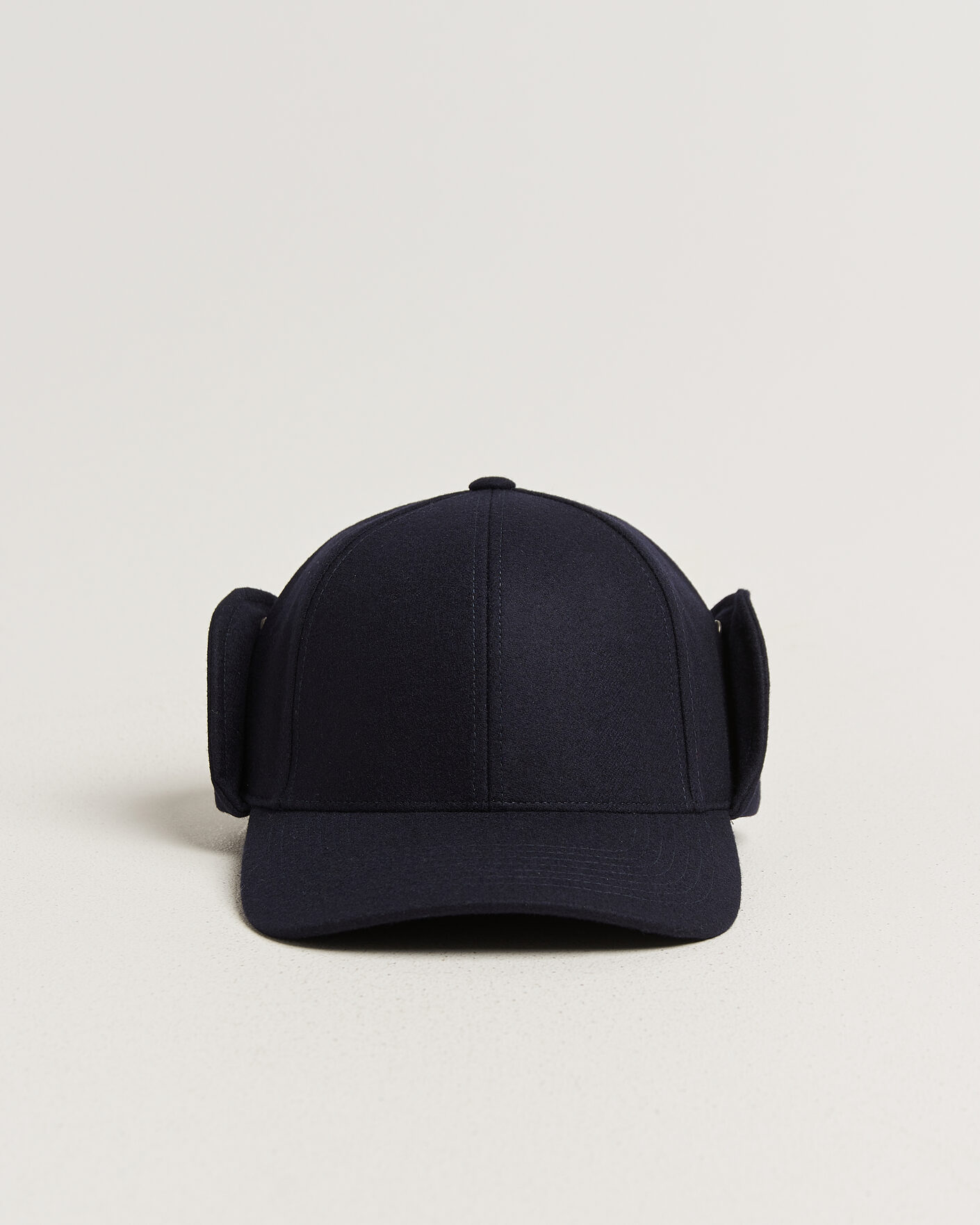 Heren | Hoeden en petten | Varsity Headwear | Merino Wool Earflap Baseball Cap Dark Navy