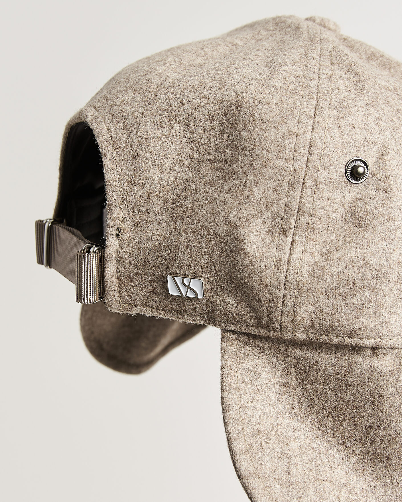 Heren | Hoeden en petten | Varsity Headwear | Merino Wool Earflap Baseball Cap Umber Beige