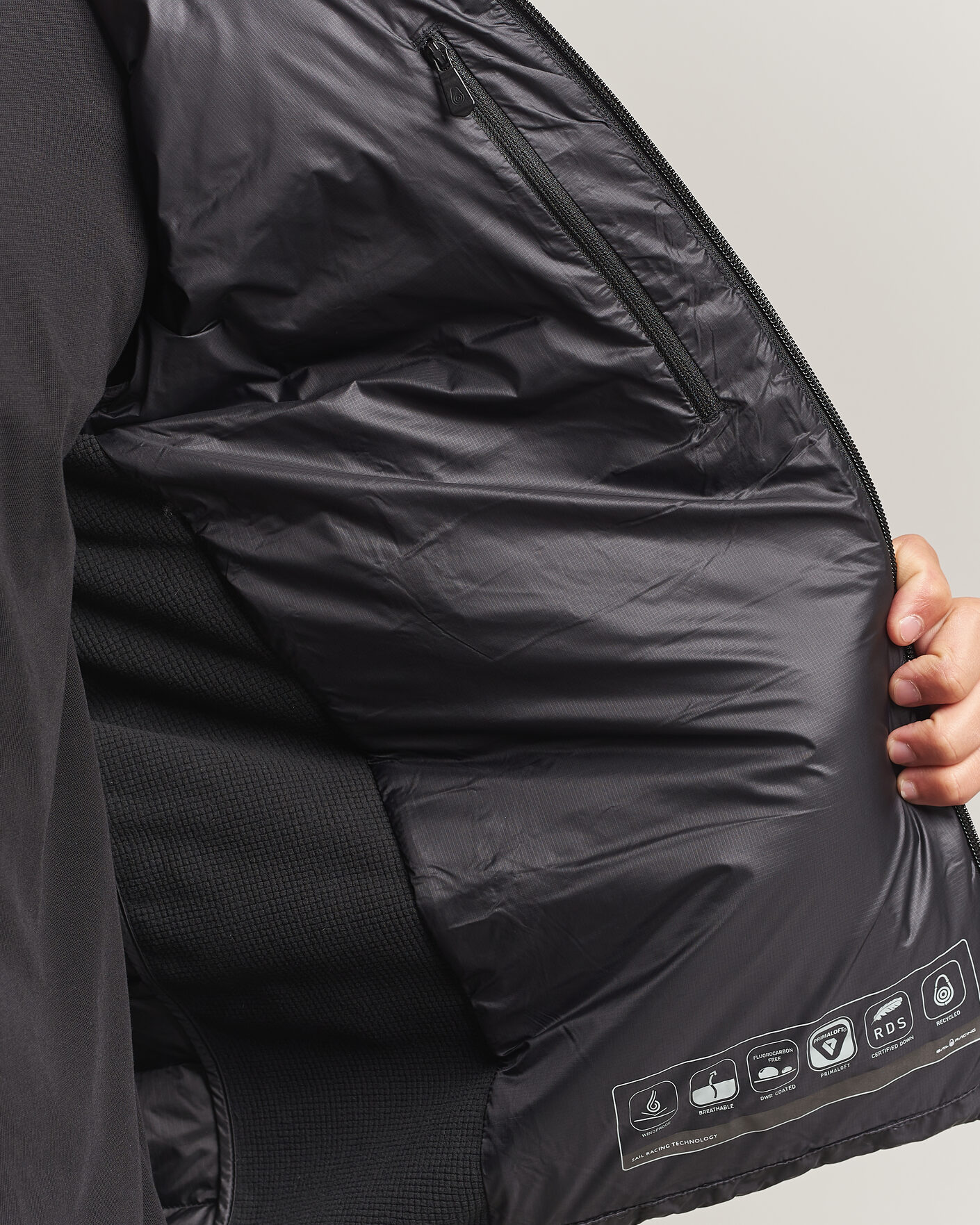 Heren | Jassen | Sail Racing | Spray Down Hooded Hybrid Jacket Carbon
