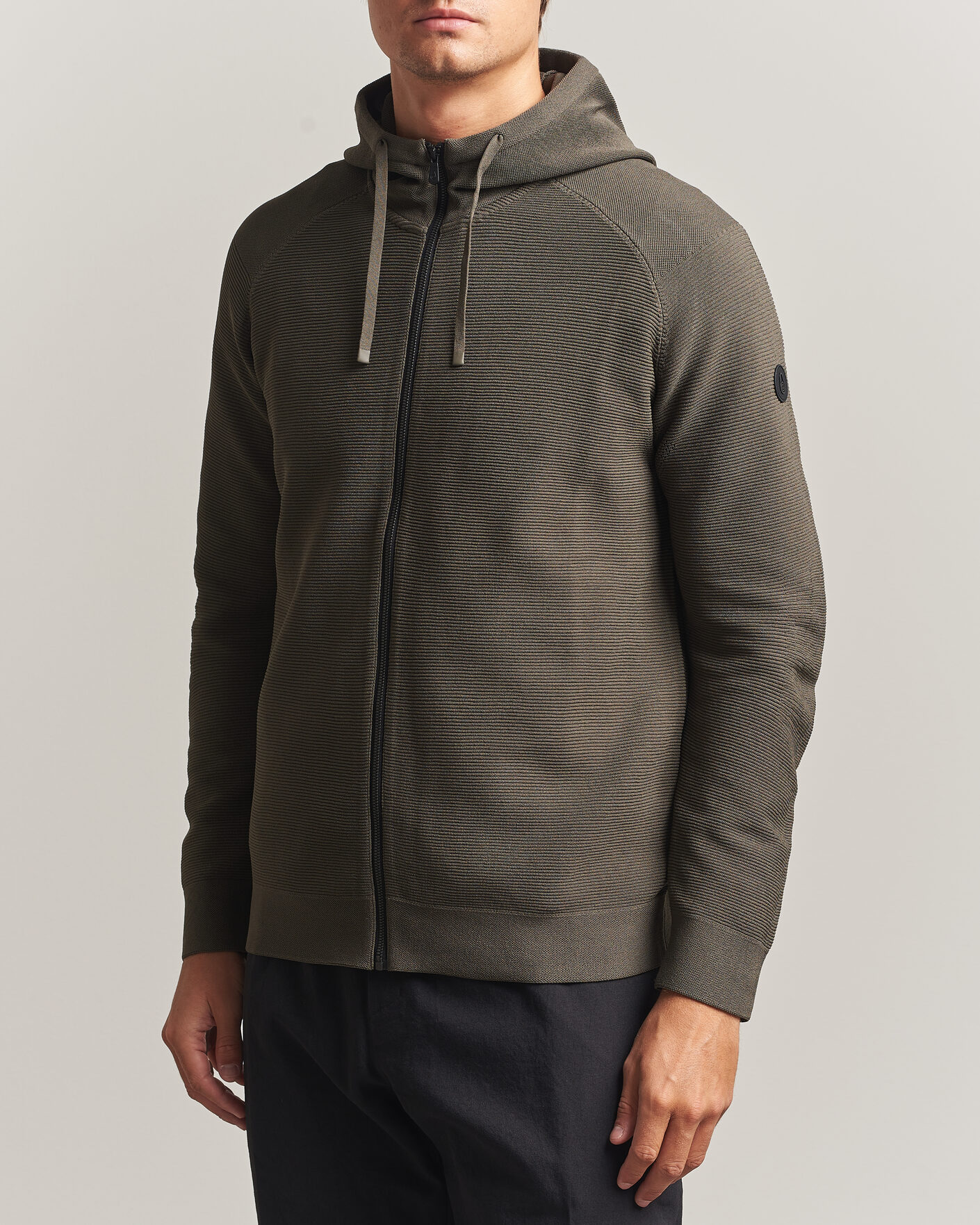 Heren | Truien | Sail Racing | Element Seamless Full Zip Hoodie Mud Green