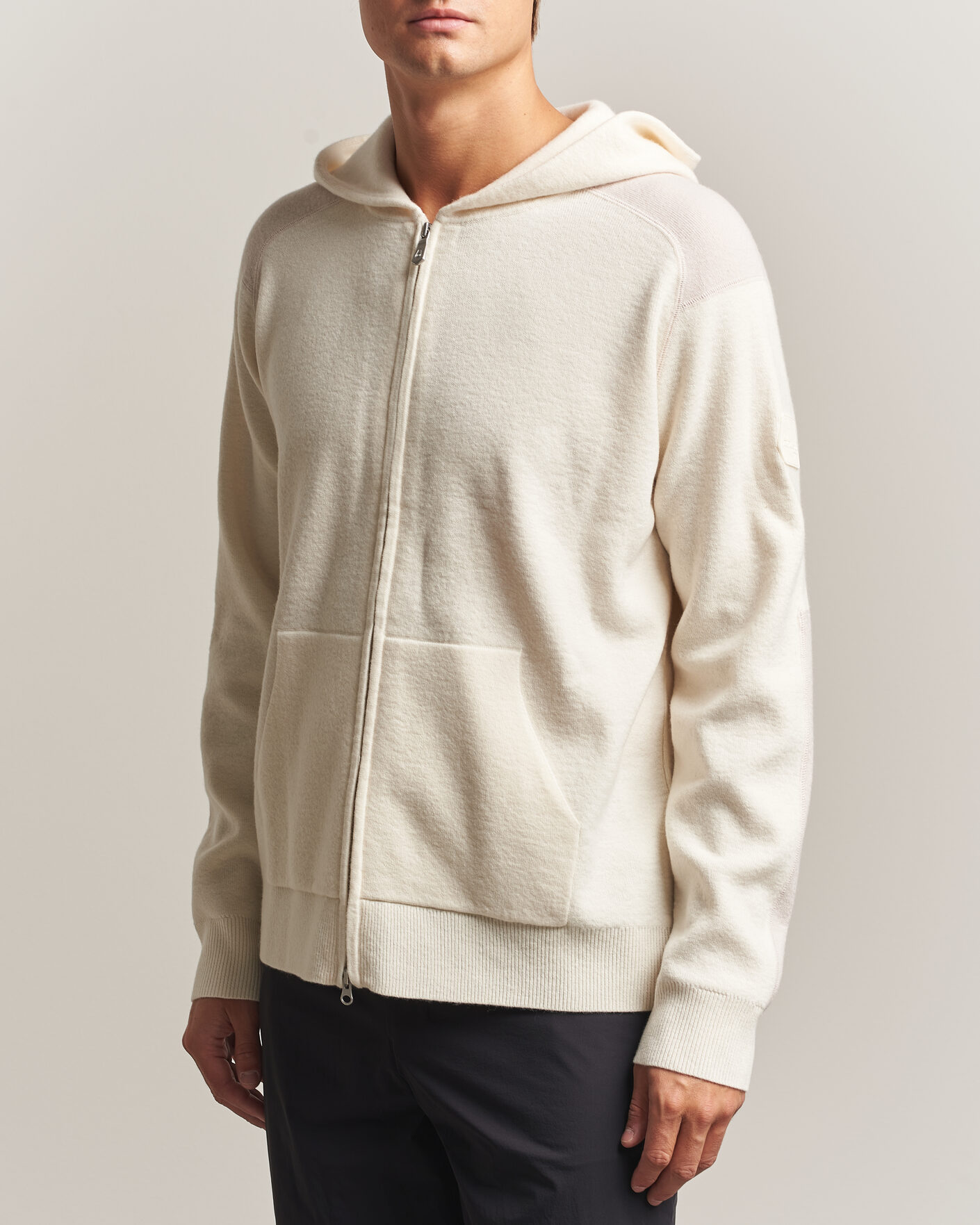 Heren | Truien | Sail Racing | Spine Wool Knitted Full Zip Hoodie Off White
