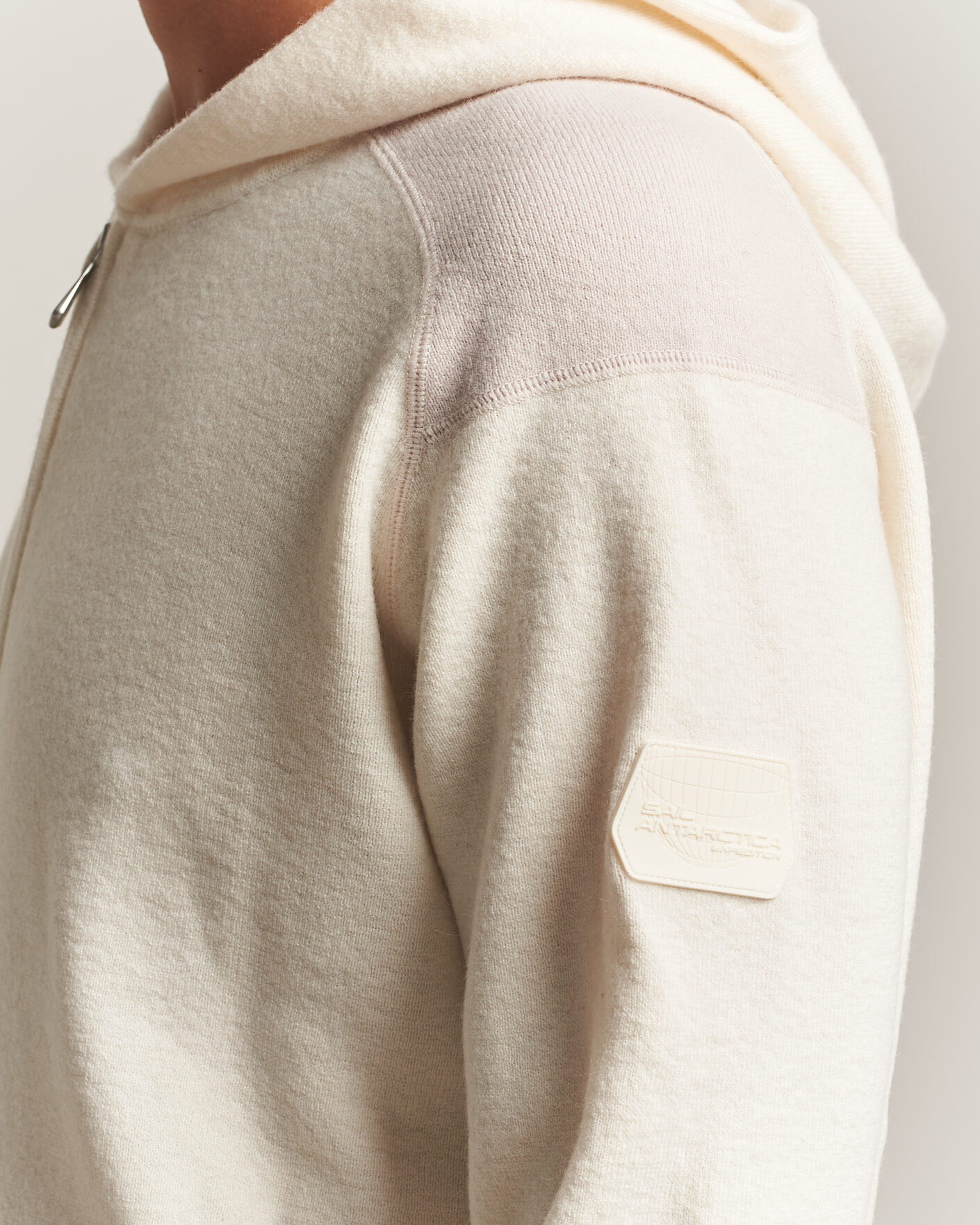 Heren | Truien | Sail Racing | Spine Wool Knitted Full Zip Hoodie Off White