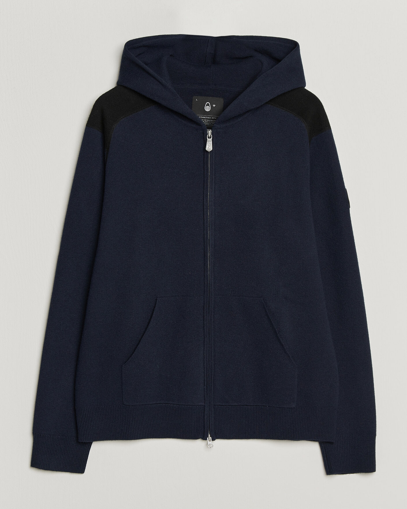 Heren | Truien | Sail Racing | Spine Wool Knitted Full Zip Hoodie Dark Navy