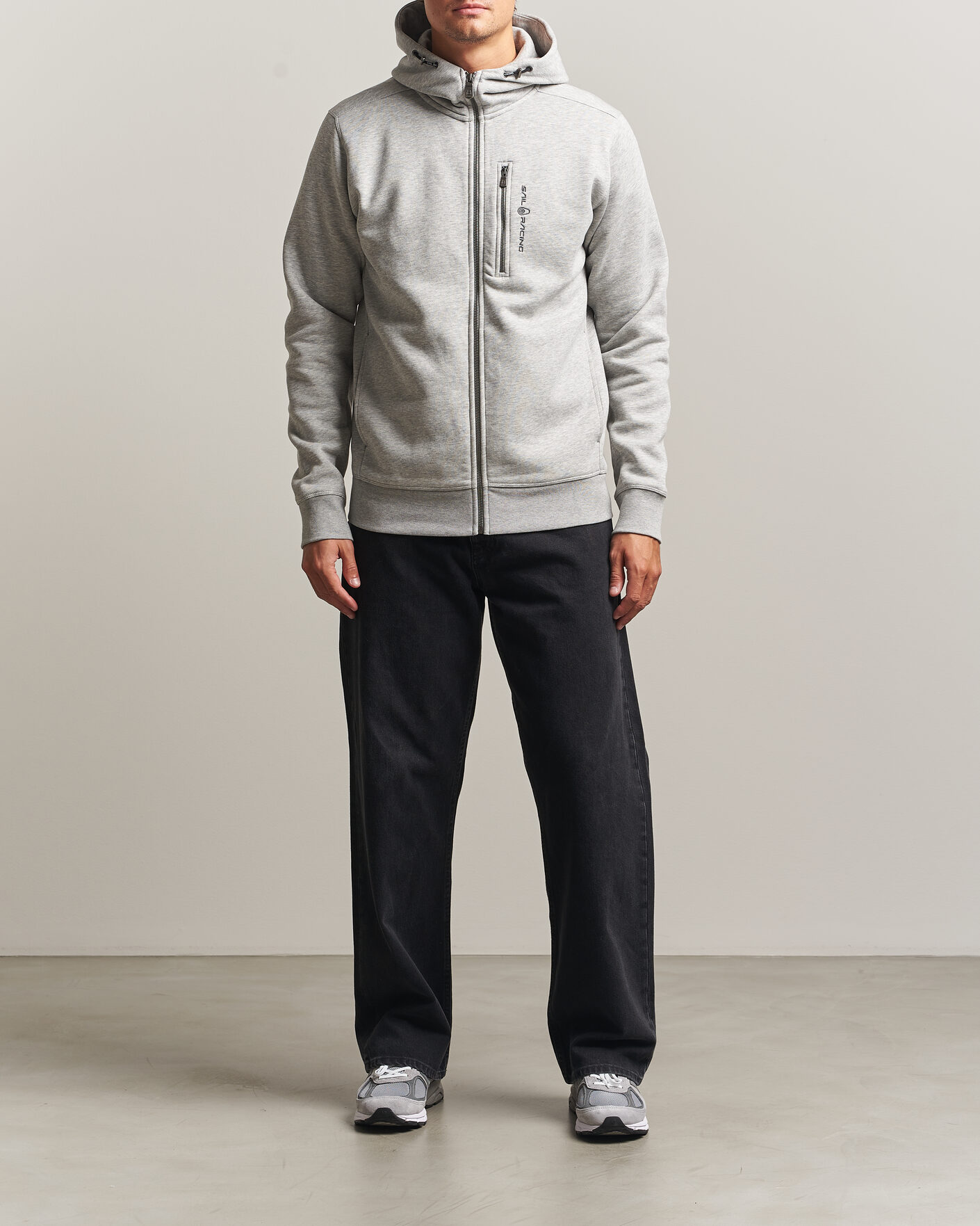 Heren | Truien | Sail Racing | Bowman Full Zip Hoodie Grey Melnage