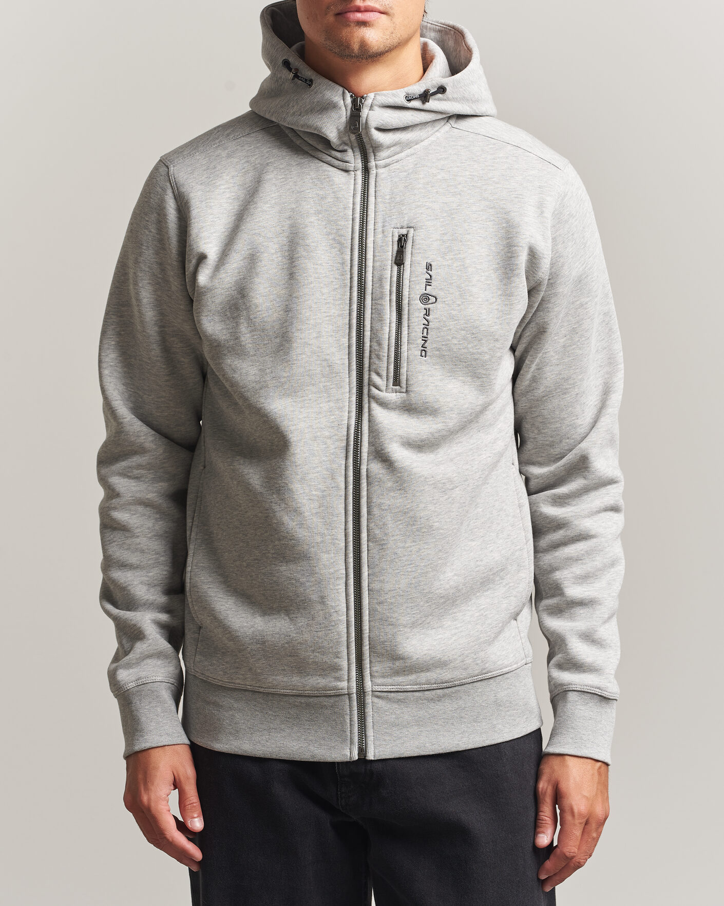 Heren | Truien | Sail Racing | Bowman Full Zip Hoodie Grey Melnage