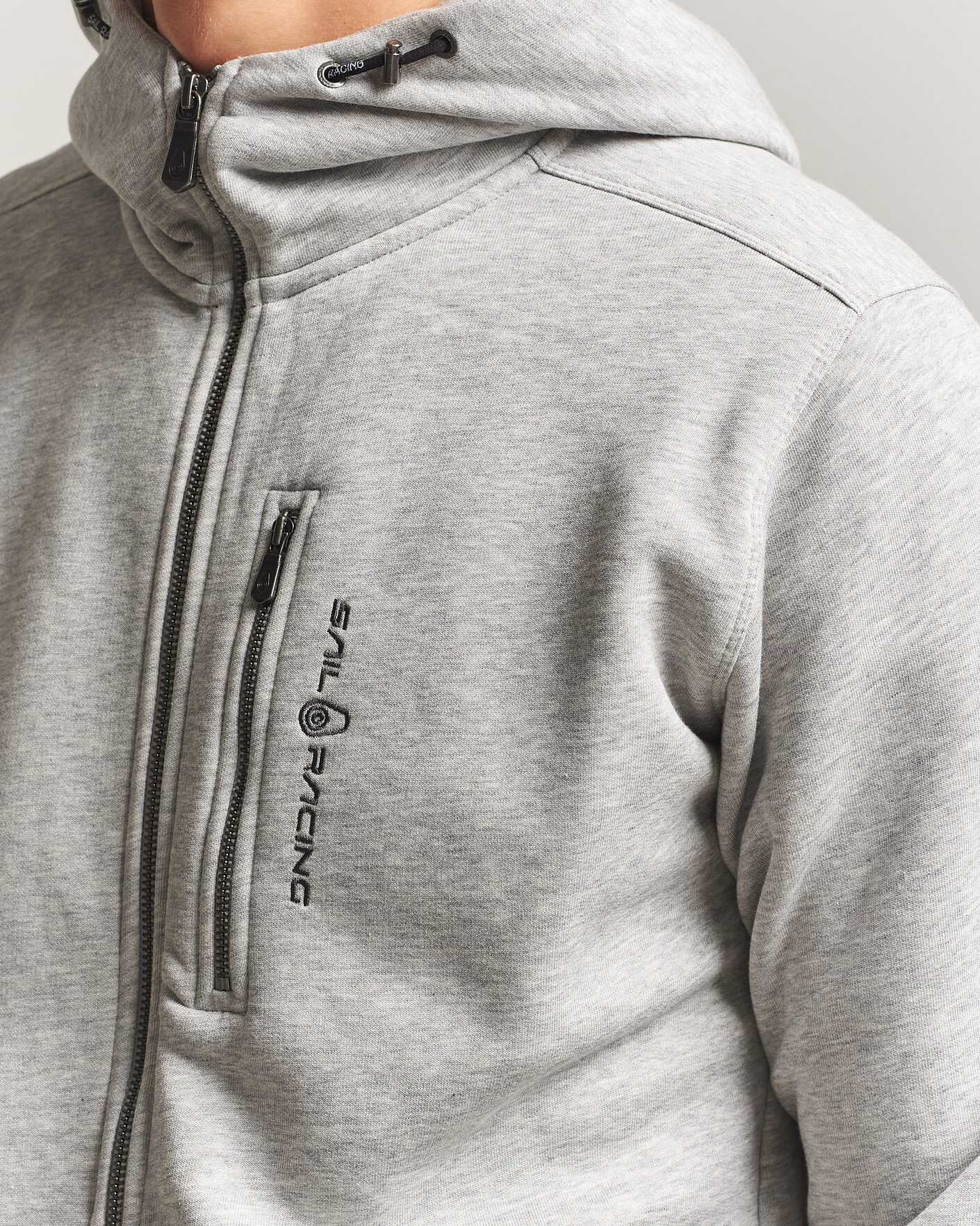Heren | Truien | Sail Racing | Bowman Full Zip Hoodie Grey Melnage