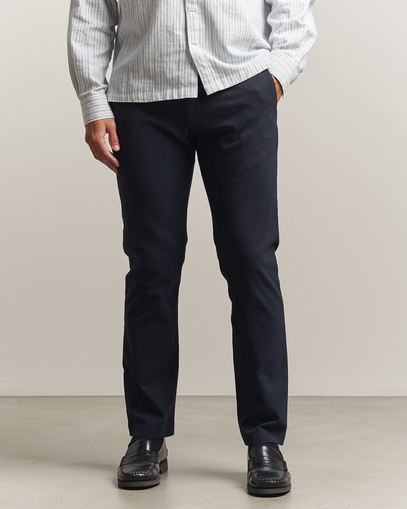 Heren | Broeken | NN07 | Theo Brushed Cotton Trousers Deep Navy